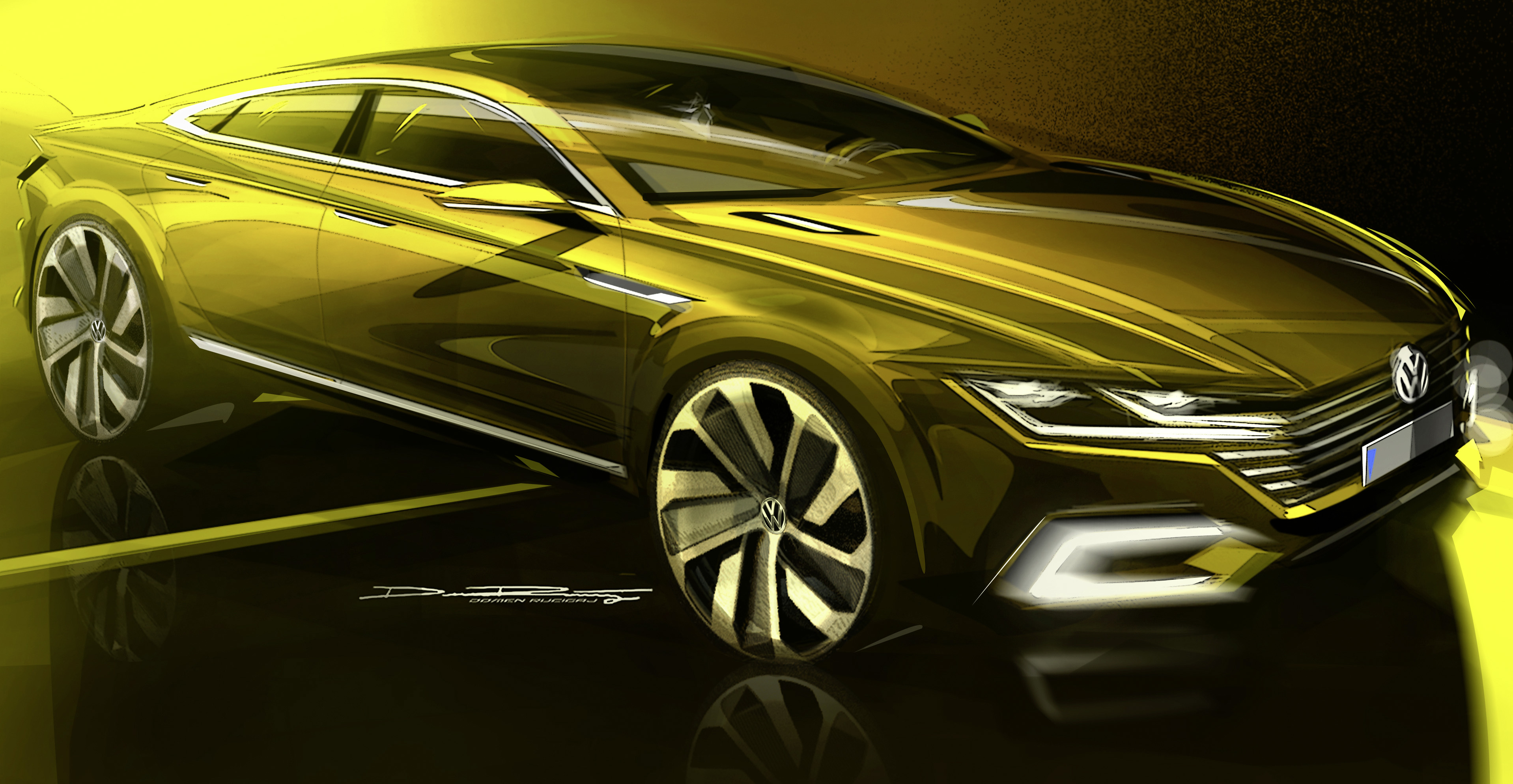 Volkswagen Sport Coupe Concept GTE, 2015 - Design Sketch