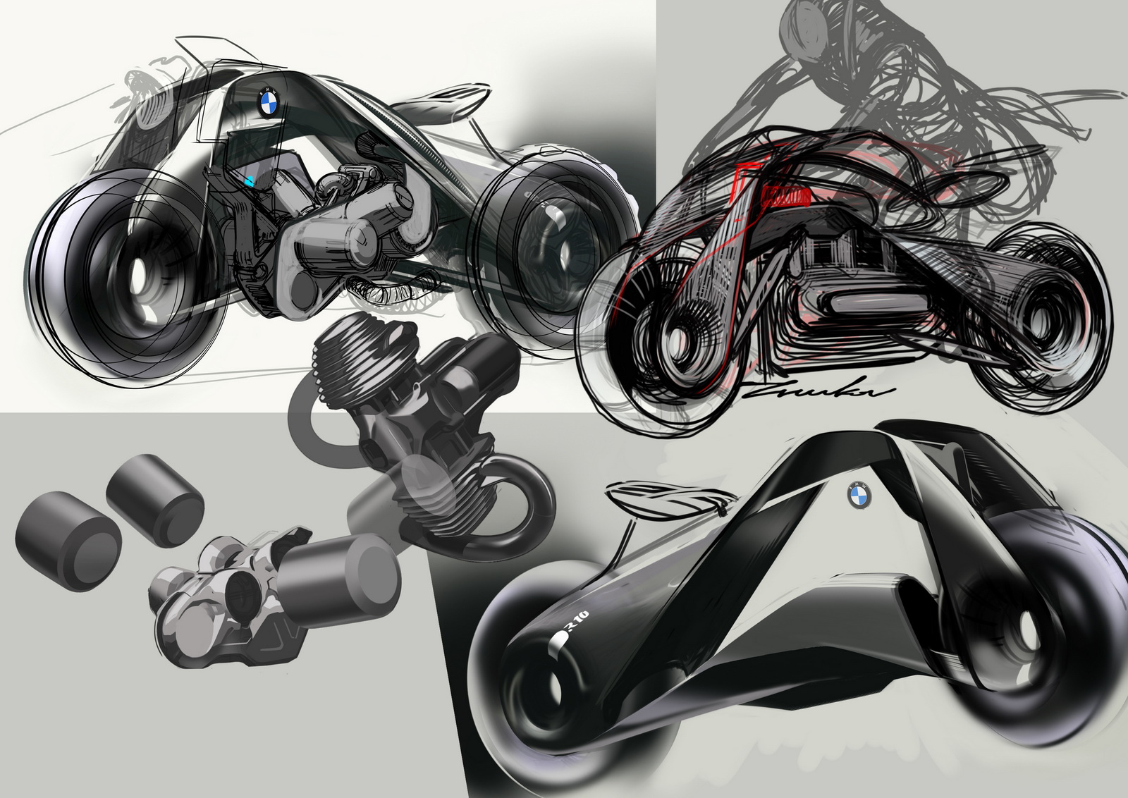 BMW Motorrad Vision Next 100 Concept, 2016 - Design Sketch