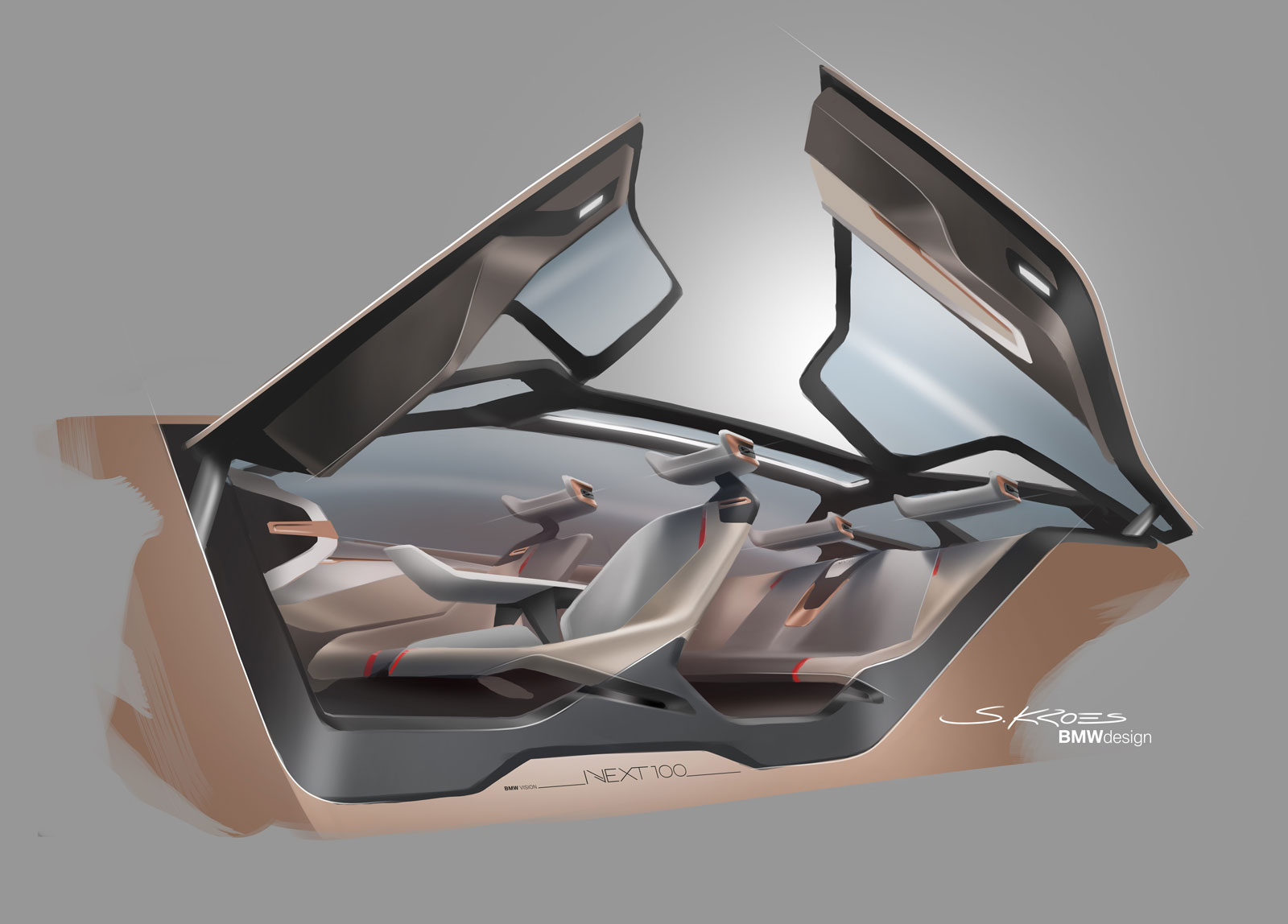BMW Vision Next 100 Concept, 2016 - Interior Design Sketch