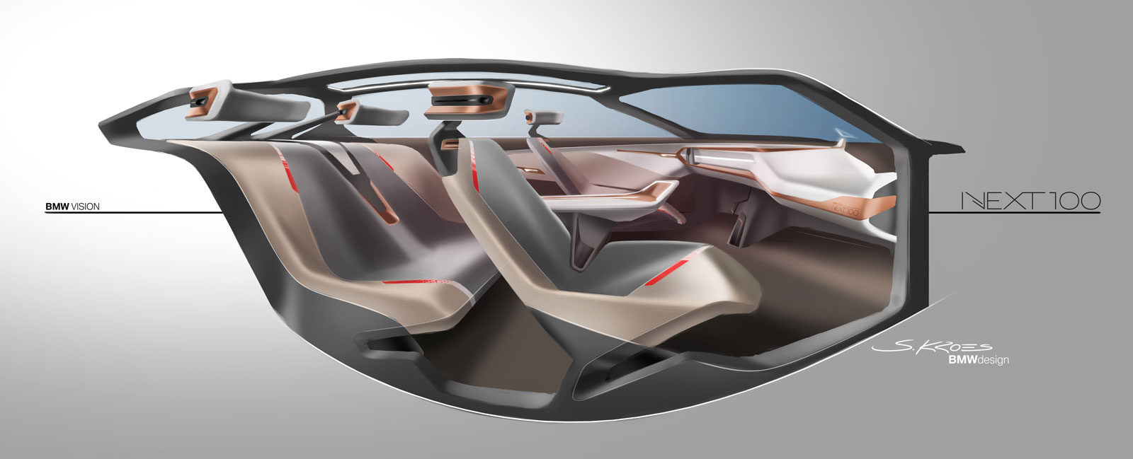 BMW Vision Next 100 Concept, 2016 - Interior Design Sketch