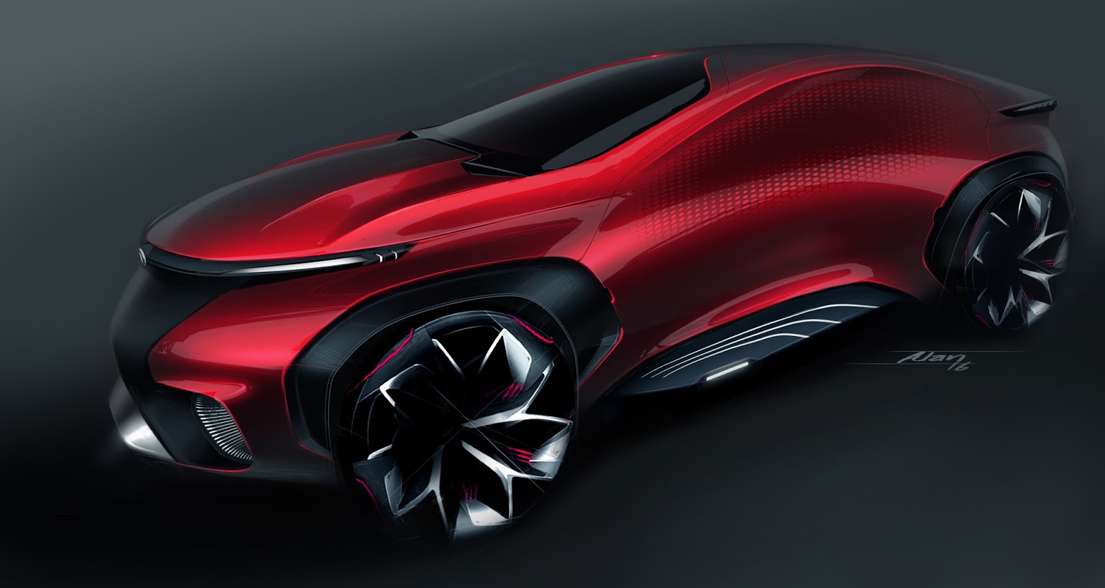 Chery FV2030 Concept, 2016 - Design Sketch by Alan Derosier