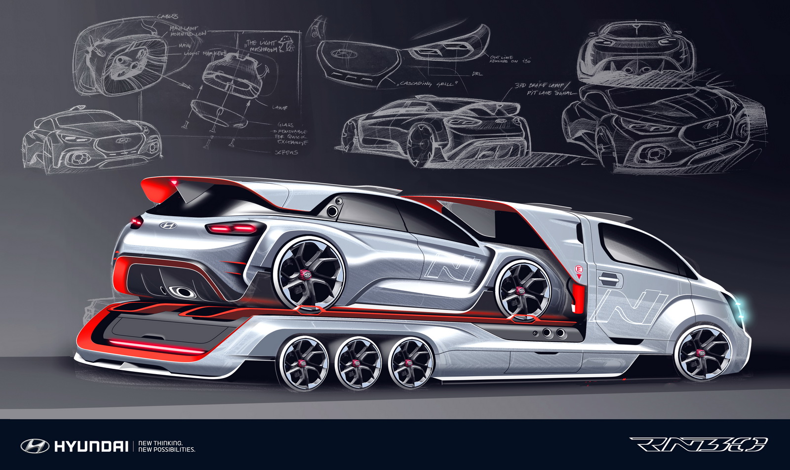 Hyundai RN30 Concept, 2016 - Design Sketch