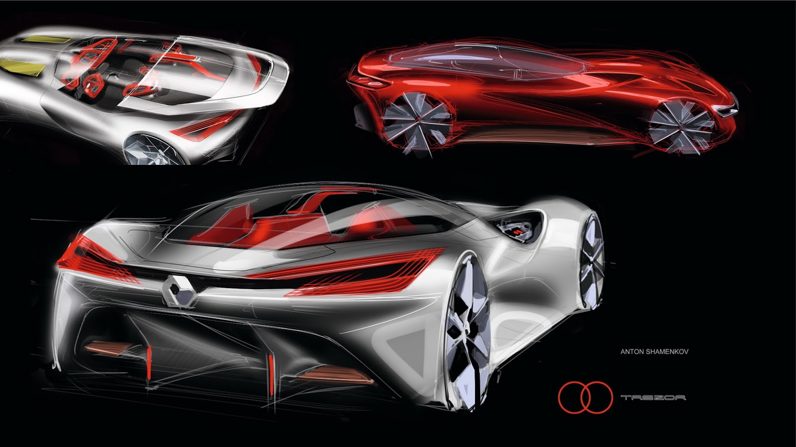 Renault Trezor Concept, 2016 - Design Sketch by Anton Shamenkov