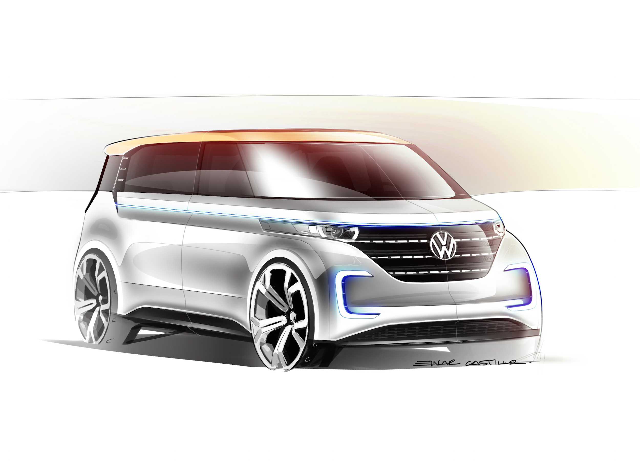 Volkswagen Budd-e Concept, 2016 - Design Sketch