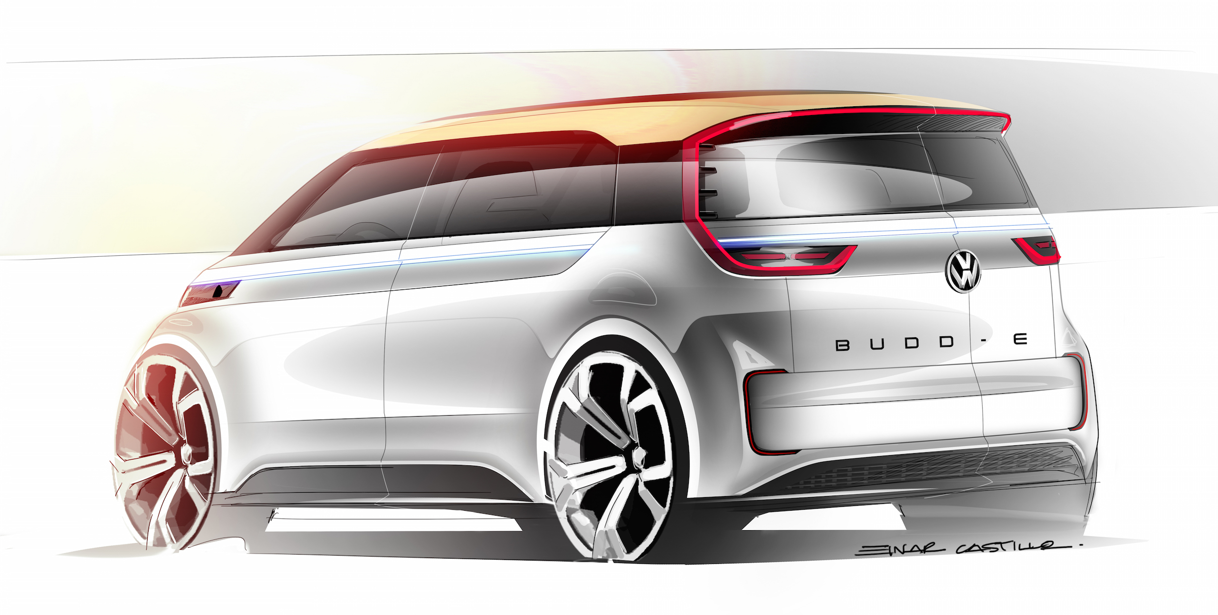 Volkswagen Budd-e Concept, 2016 - Design Sketch
