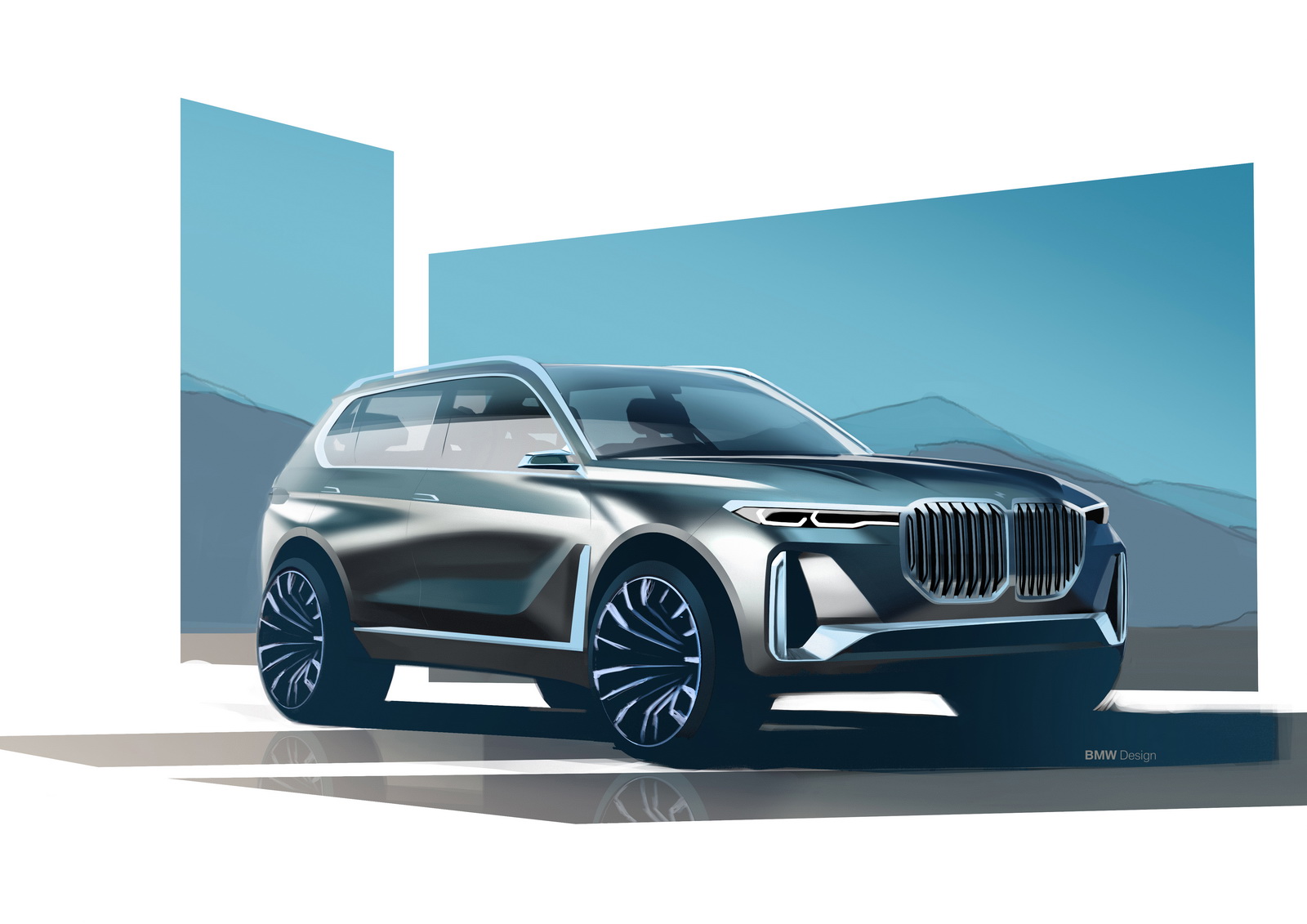 BMW X7 iPerformance Concept, 2017 - Design Sketch