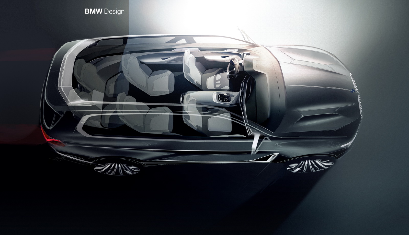 BMW X7 iPerformance Concept, 2017 - Design Sketch - Interior