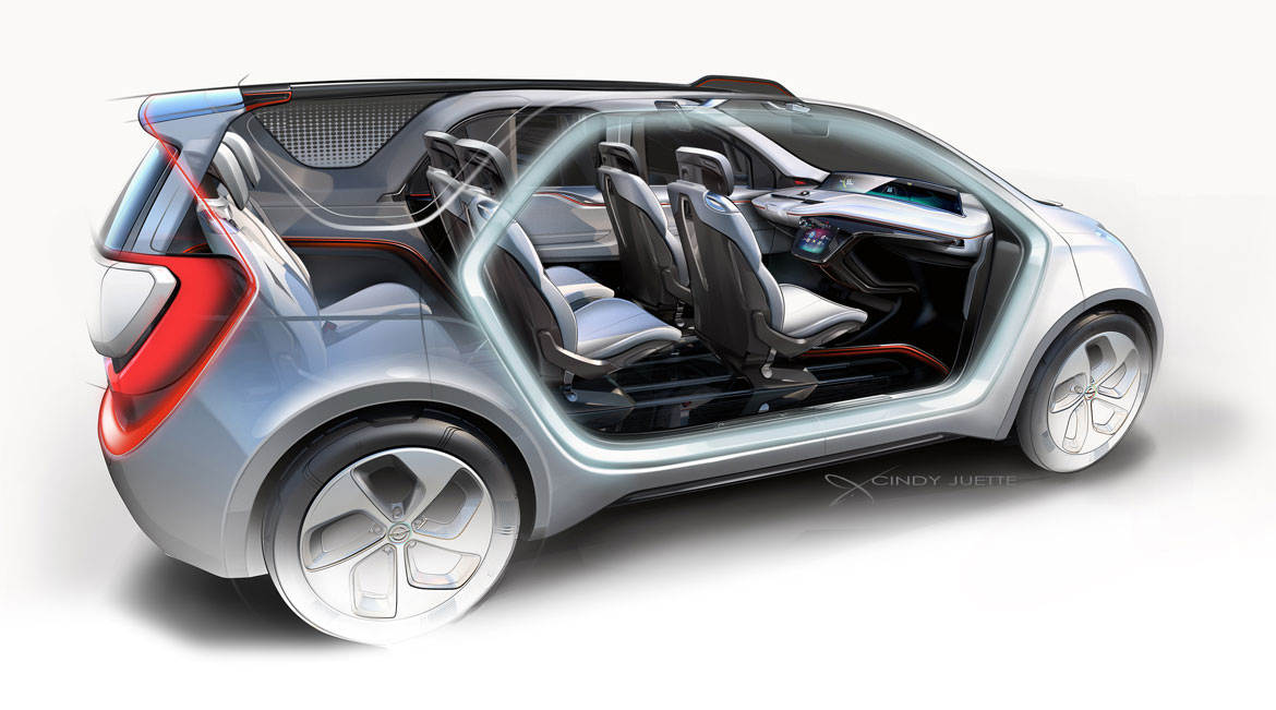 Chrysler Portal Concept, 2017 - Interior Design Sketch