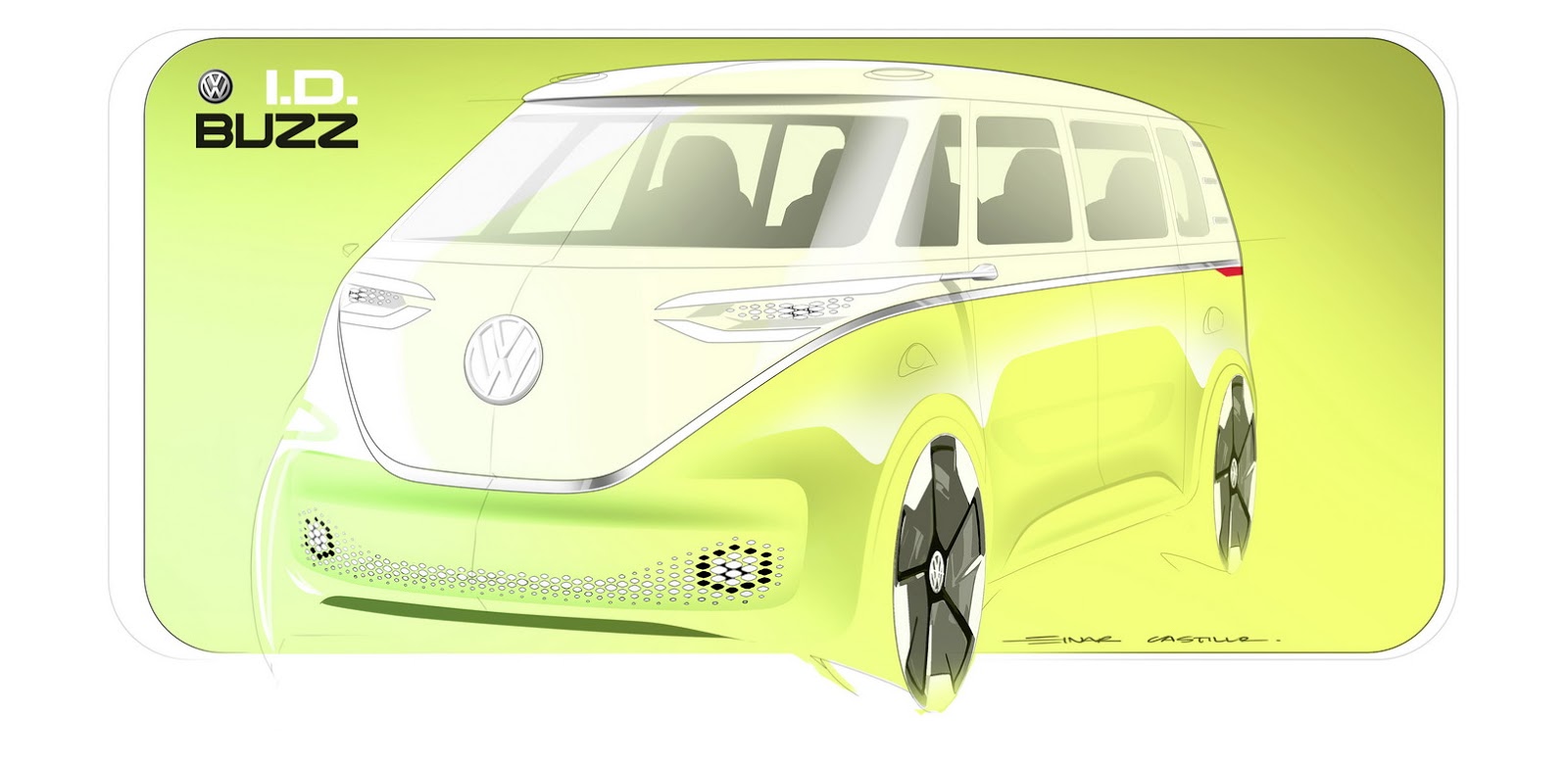 Volkswagen I.D. Buzz Concept, 2017 - Design Sketch