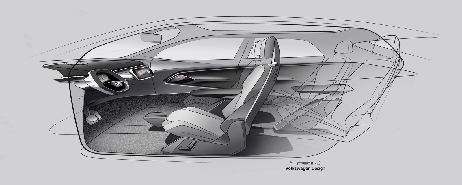 Volkswagen I.D. CROZZ II Concept, 2017 - Design Sketch - Interior