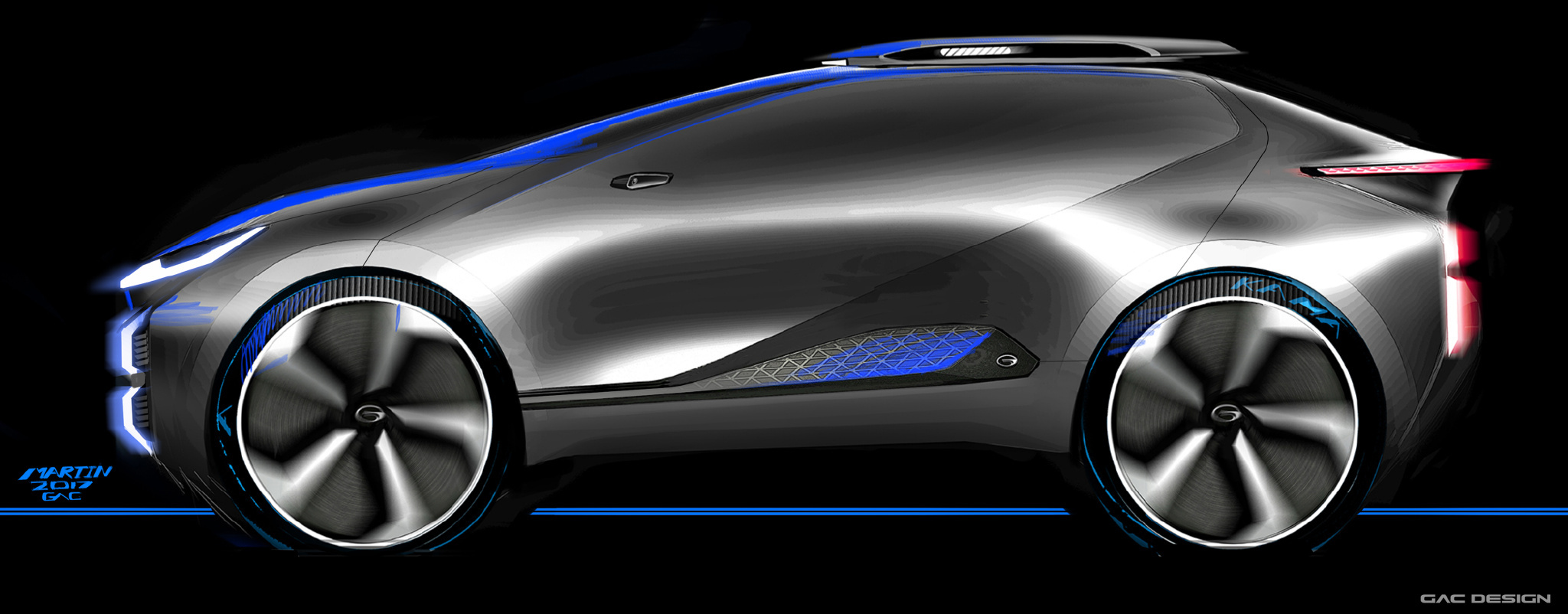 GAC Enverge Concept, 2018 - Design Sketch by Martin Amazaryan