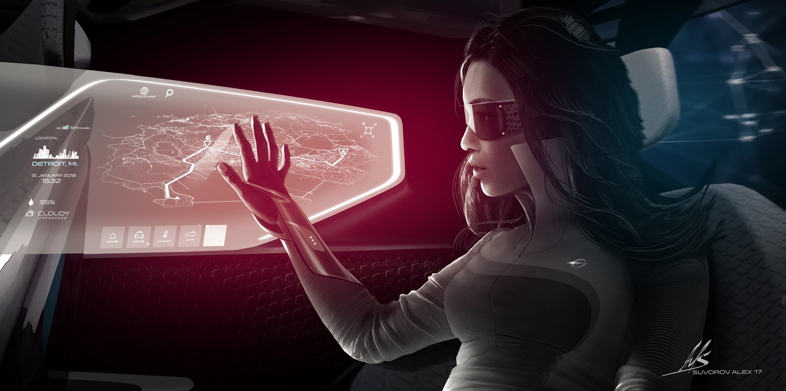 GAC Enverge Concept, 2018 - Interior Sketch by Alexander Suvorov