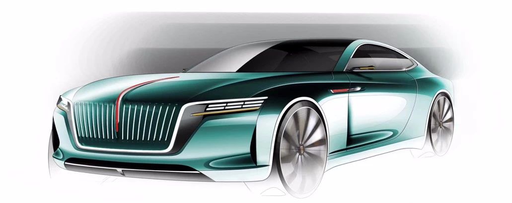 Hongqi E-Jing GT Concept, 2018 - Design Sketch