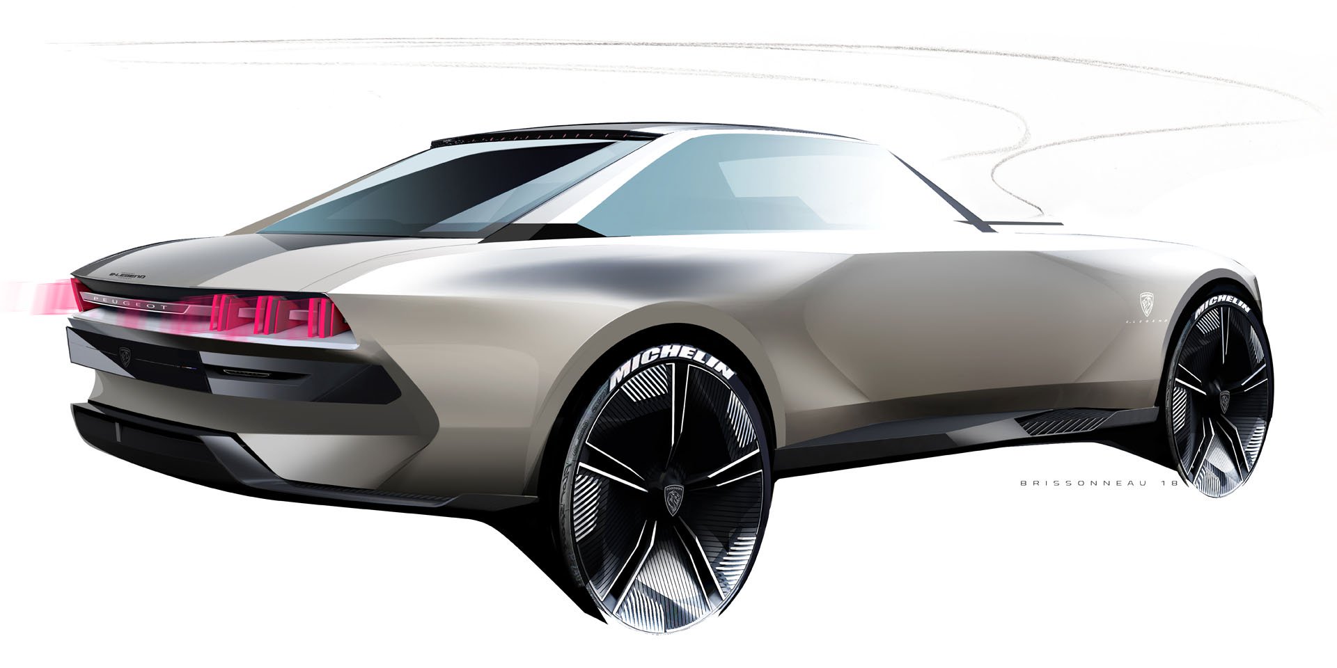 Peugeot e-Legend Concept, 2018 - Design Sketch