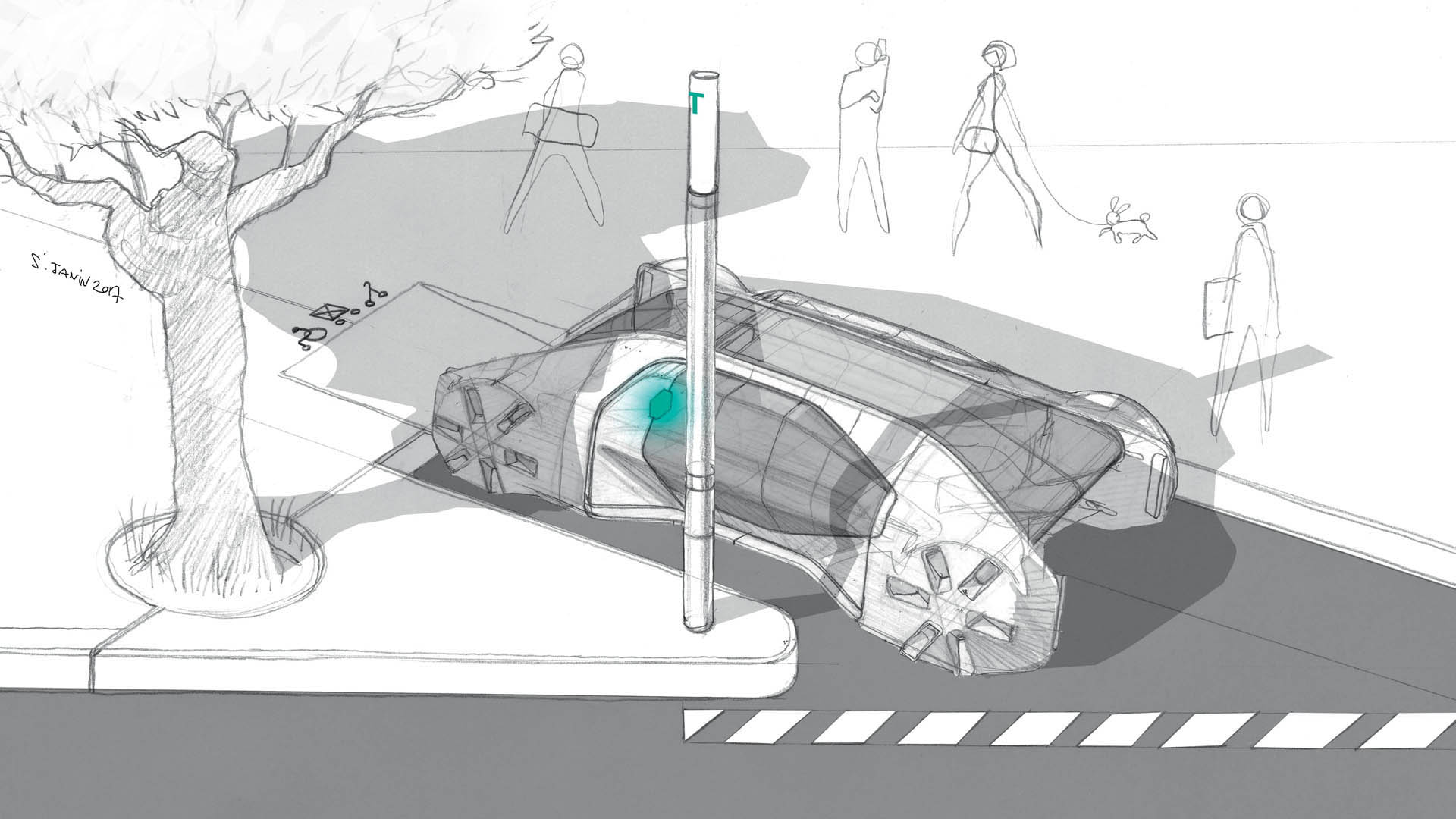 Renault EZ-GO Concept, 2018 - Design Sketch