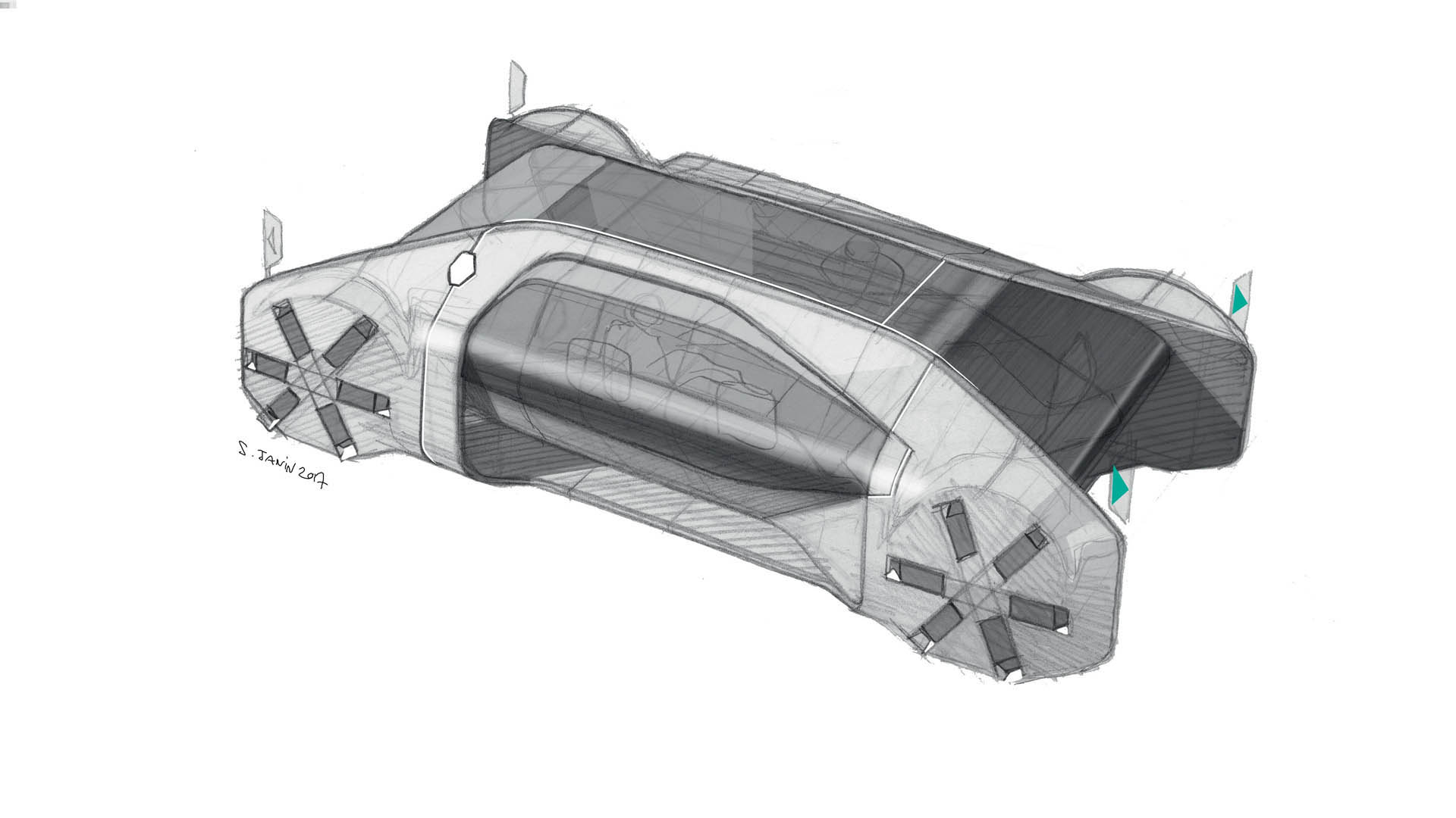 Renault EZ-GO Concept, 2018 - Design Sketch
