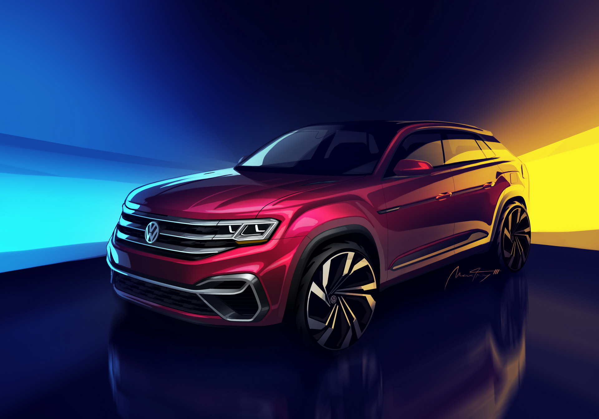Volkswagen Atlas Cross Sport Concept, 2018 - Design Sketch