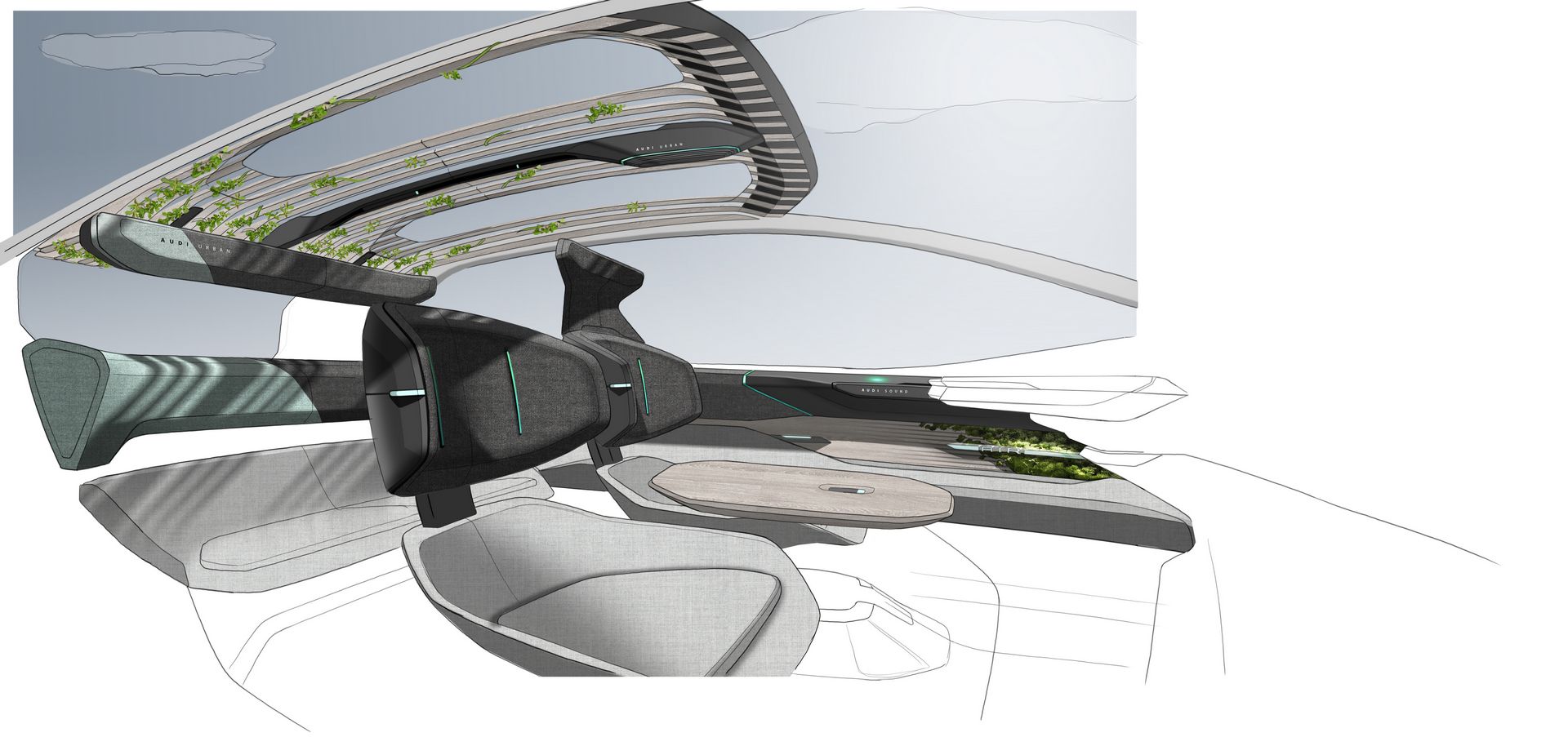 Audi AI:ME Concept, 2019 - Design Sketch - Interior