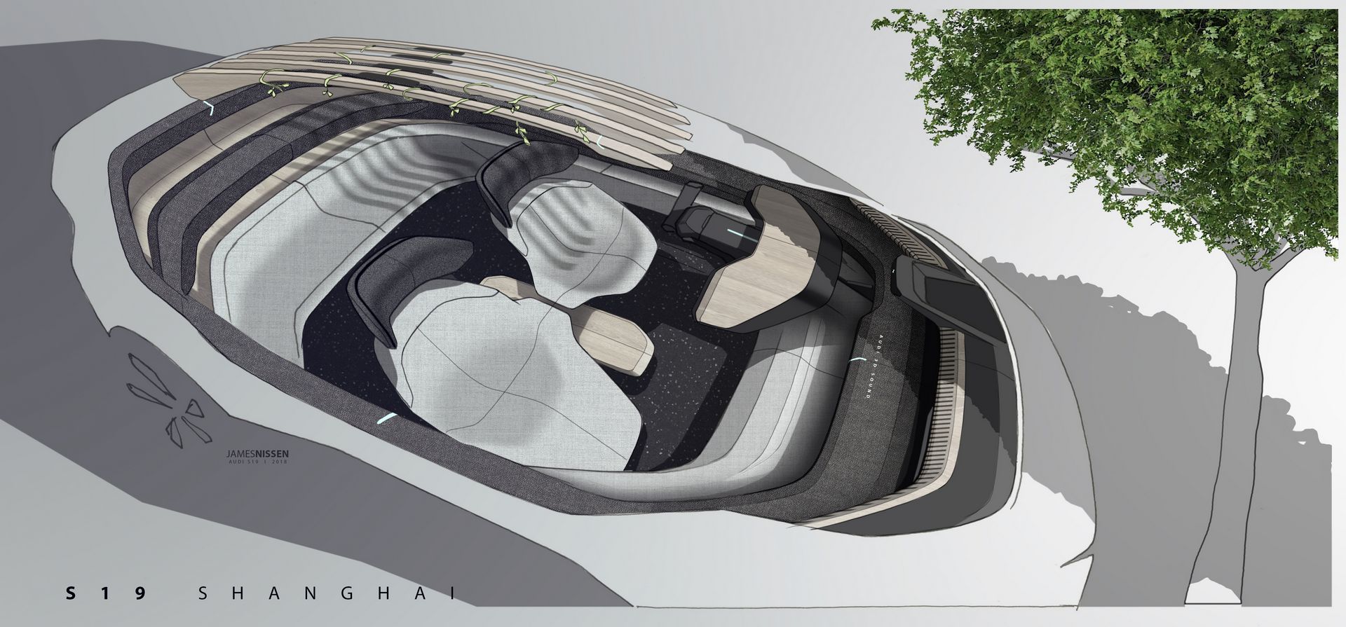 Audi AI:ME Concept, 2019 - Design Sketch - Interior