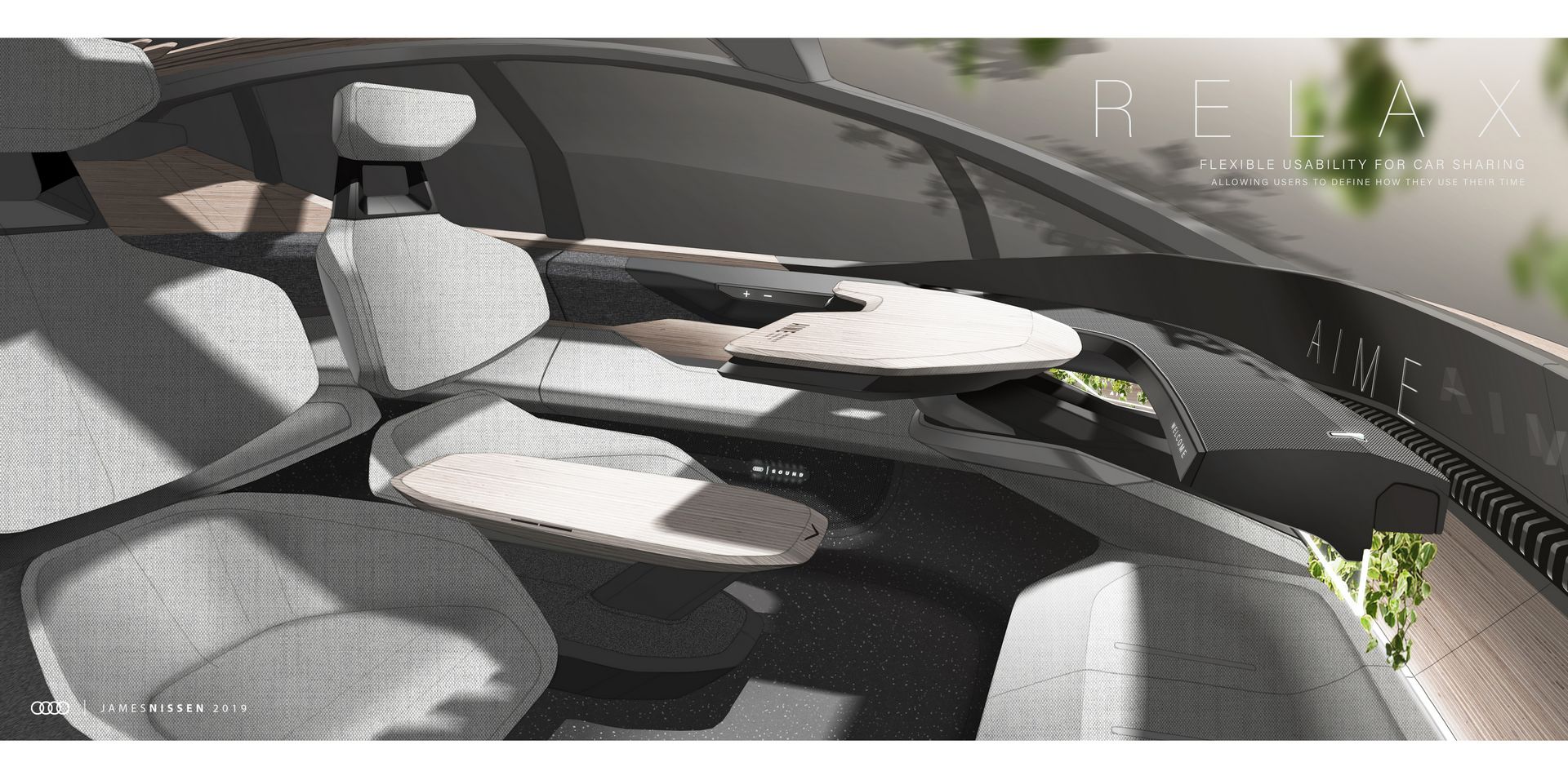 Audi AI:ME Concept, 2019 - Design Sketch - Interior