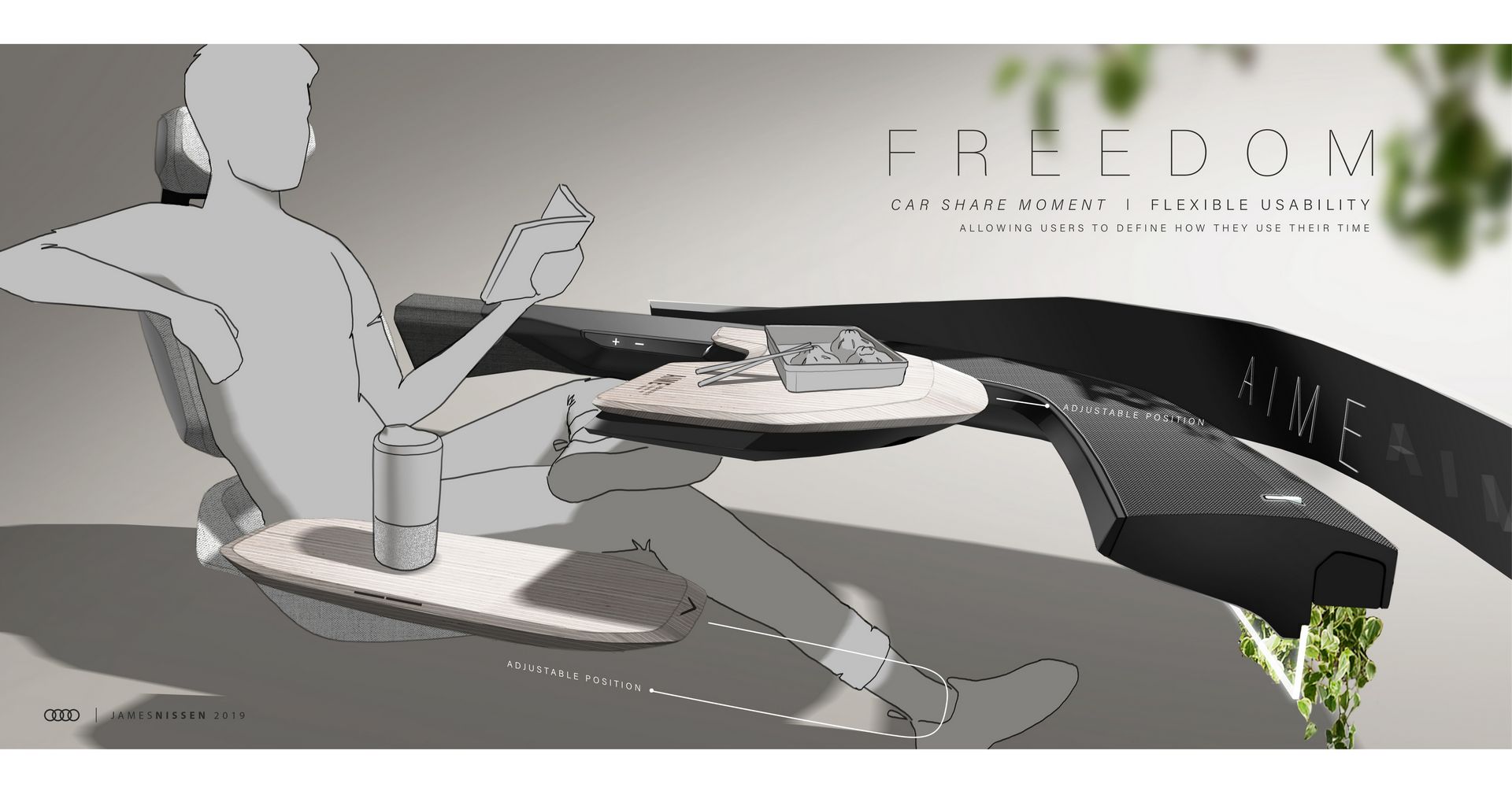 Audi AI:ME Concept, 2019 - Design Sketch - Interior