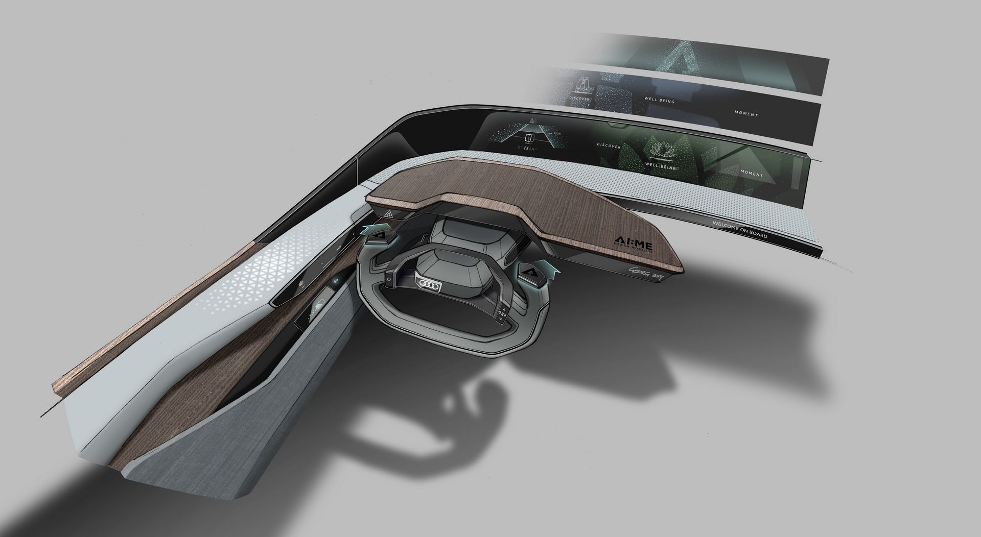 Audi AI:ME Concept, 2019 - Design Sketch - Interior