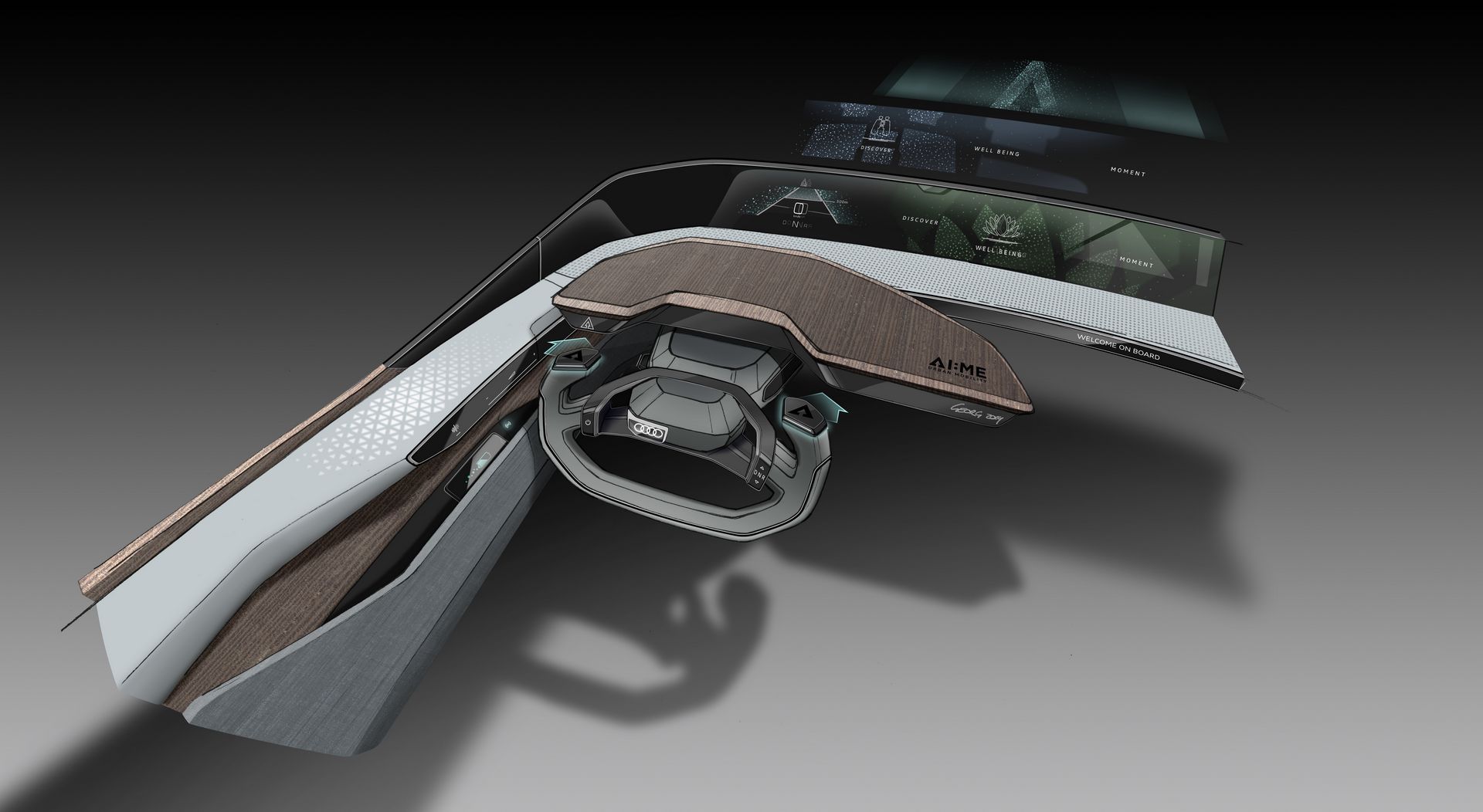 Audi AI:ME Concept, 2019 - Design Sketch - Interior