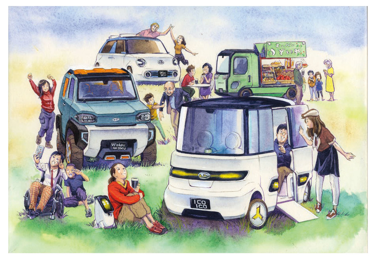 Daihatsu Concept Cars, 2019 - Illustration by Muneyoshi Tanaka