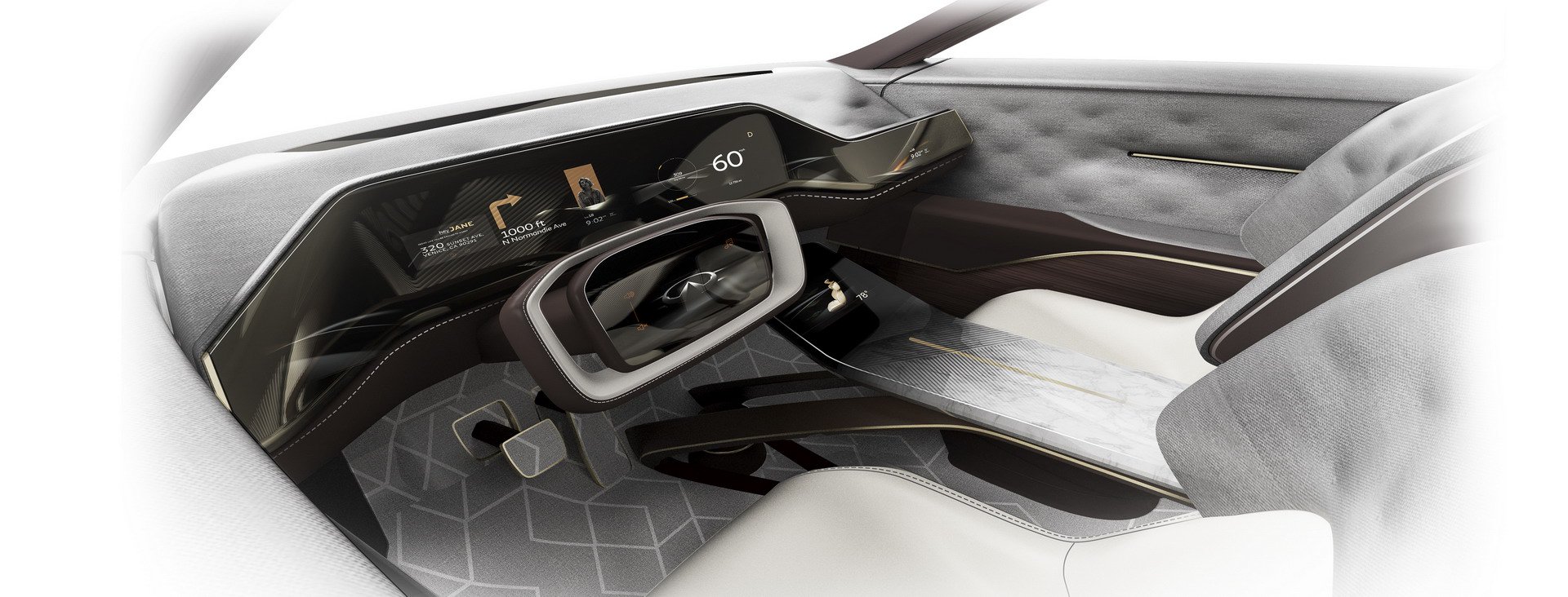 Infiniti QX Inspiration Concept, 2019 - Design Sketch - Interior