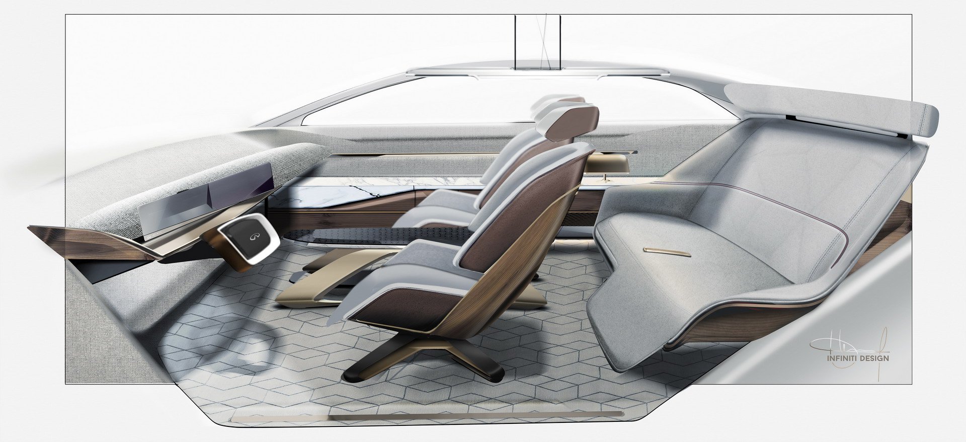Infiniti QX Inspiration Concept, 2019 - Design Sketch - Interior