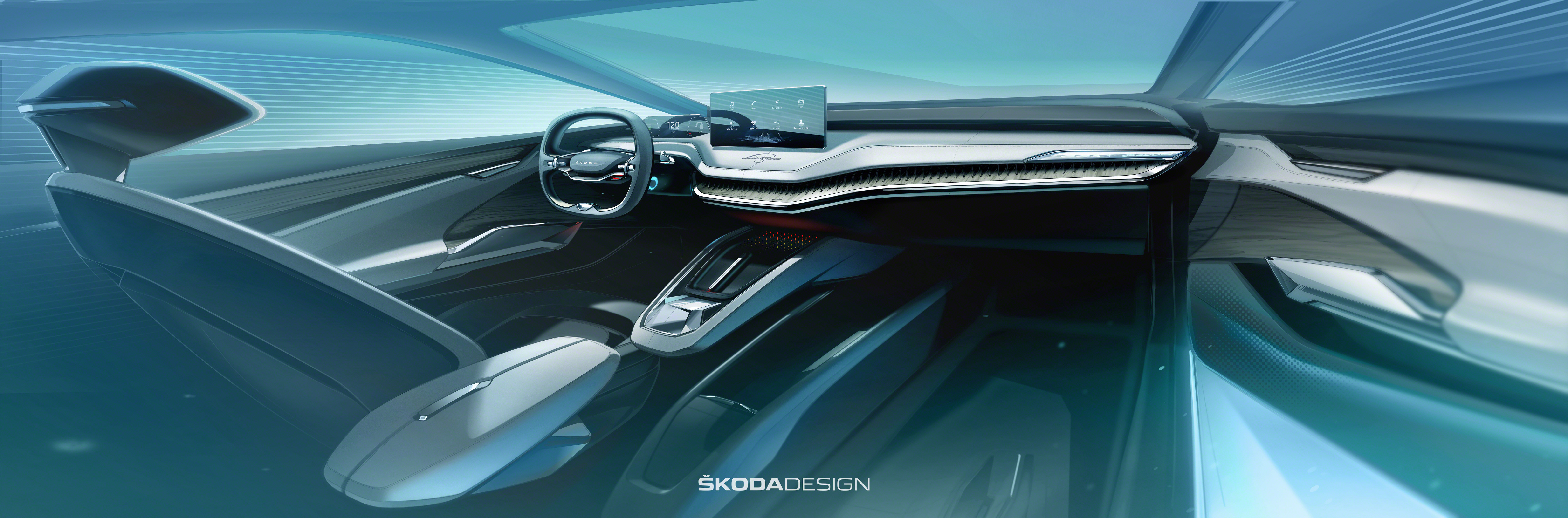 Skoda Vision iV Concept, 2019 - Interior Design Sketch