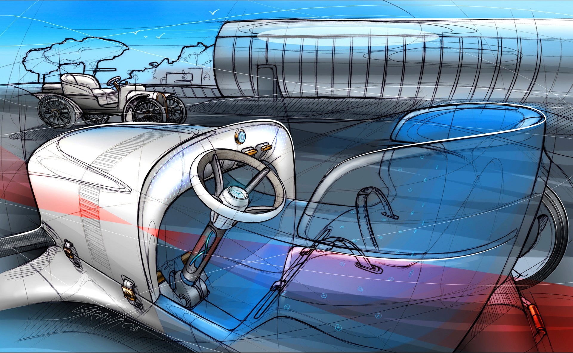 Vision Mercedes Simplex, 2019 - Design Sketch