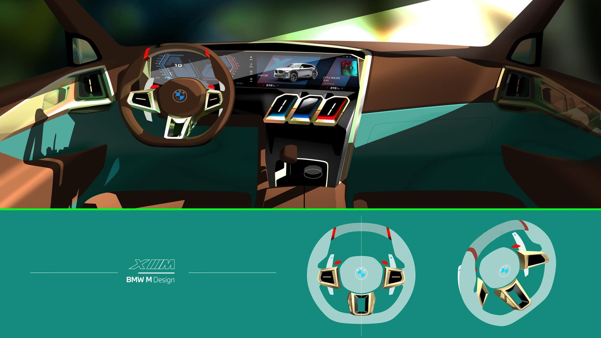BBMW Concept XM, 2021 – Design Sketch – Interior