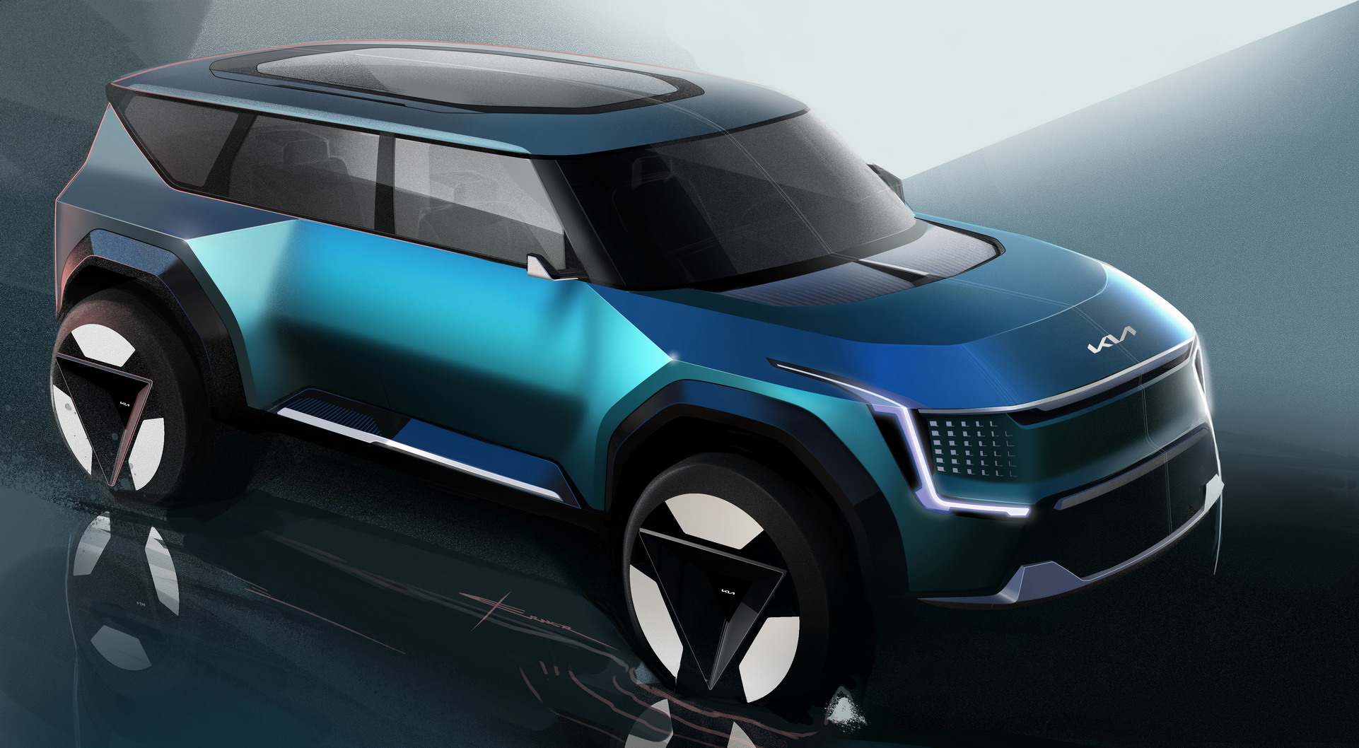 Kia EV9 Concept, 2021 – Design Sketch