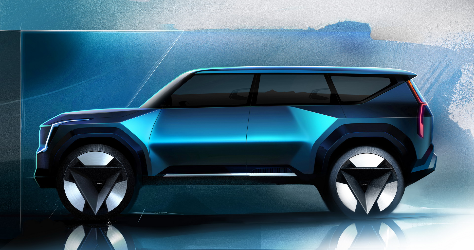 Kia EV9 Concept, 2021 – Design Sketch