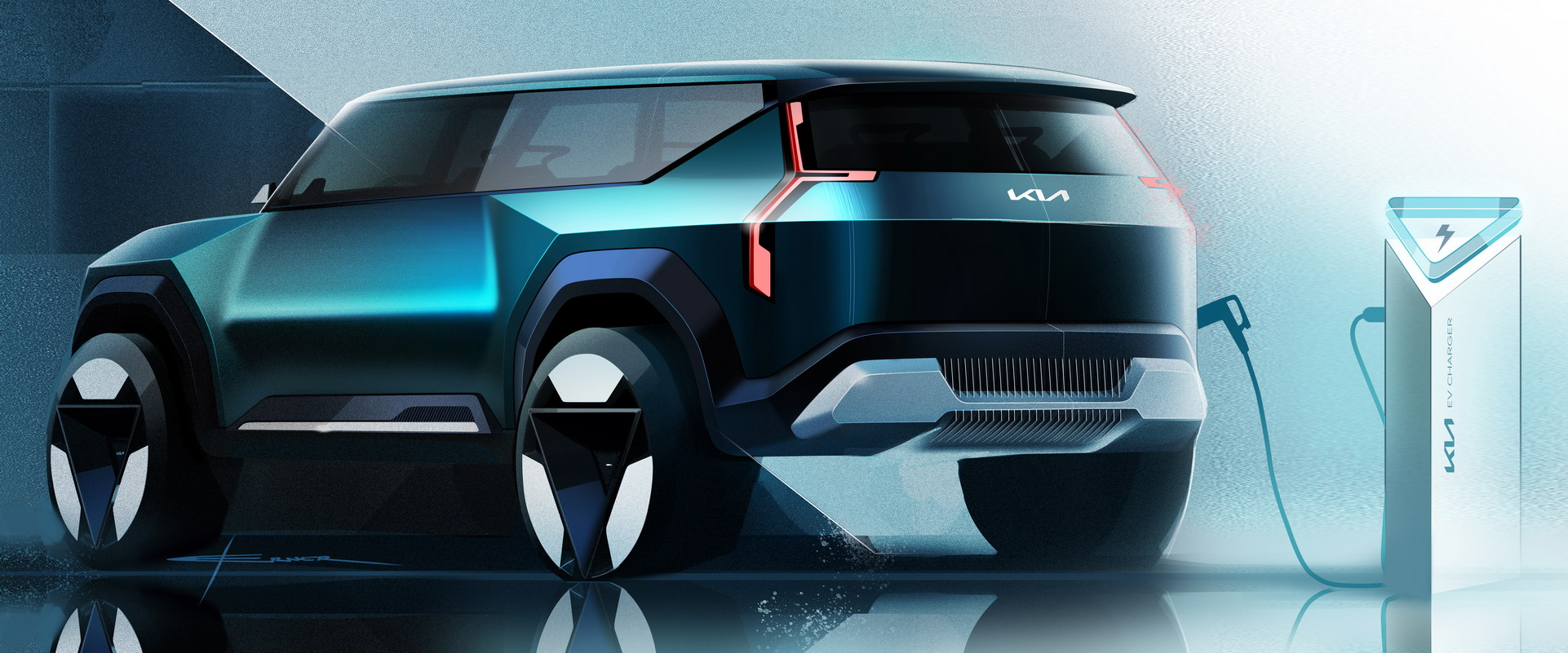 Kia EV9 Concept, 2021 – Design Sketch