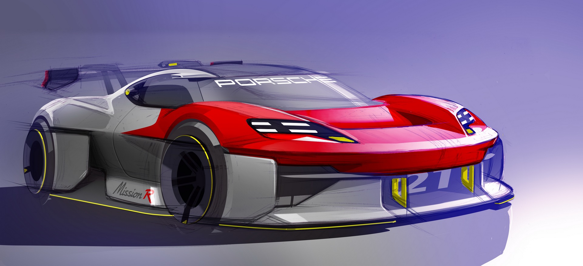 Porsche Mission R, 2021 – Design sketch