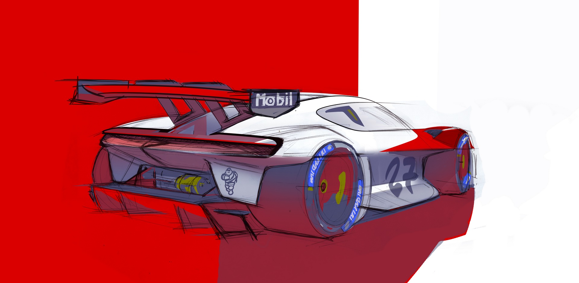 Porsche Mission R, 2021 – Design sketch