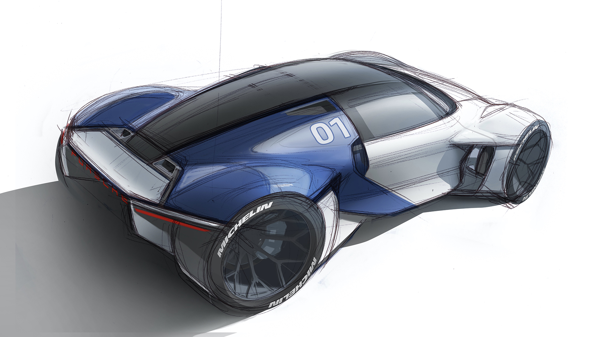 Porsche Mission R, 2021 – Design sketch
