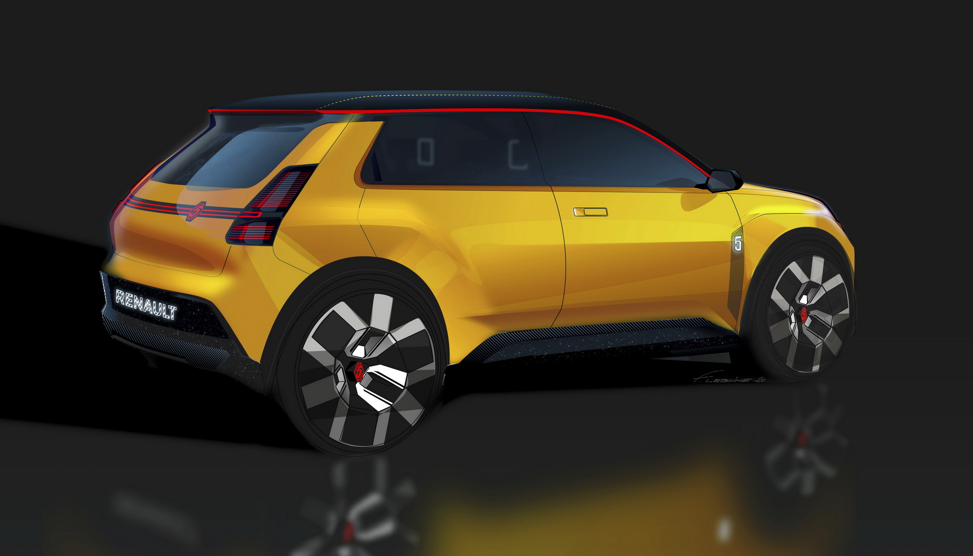 Renault 5 Prototype – Design Sketch by Francois Leboine, 2020