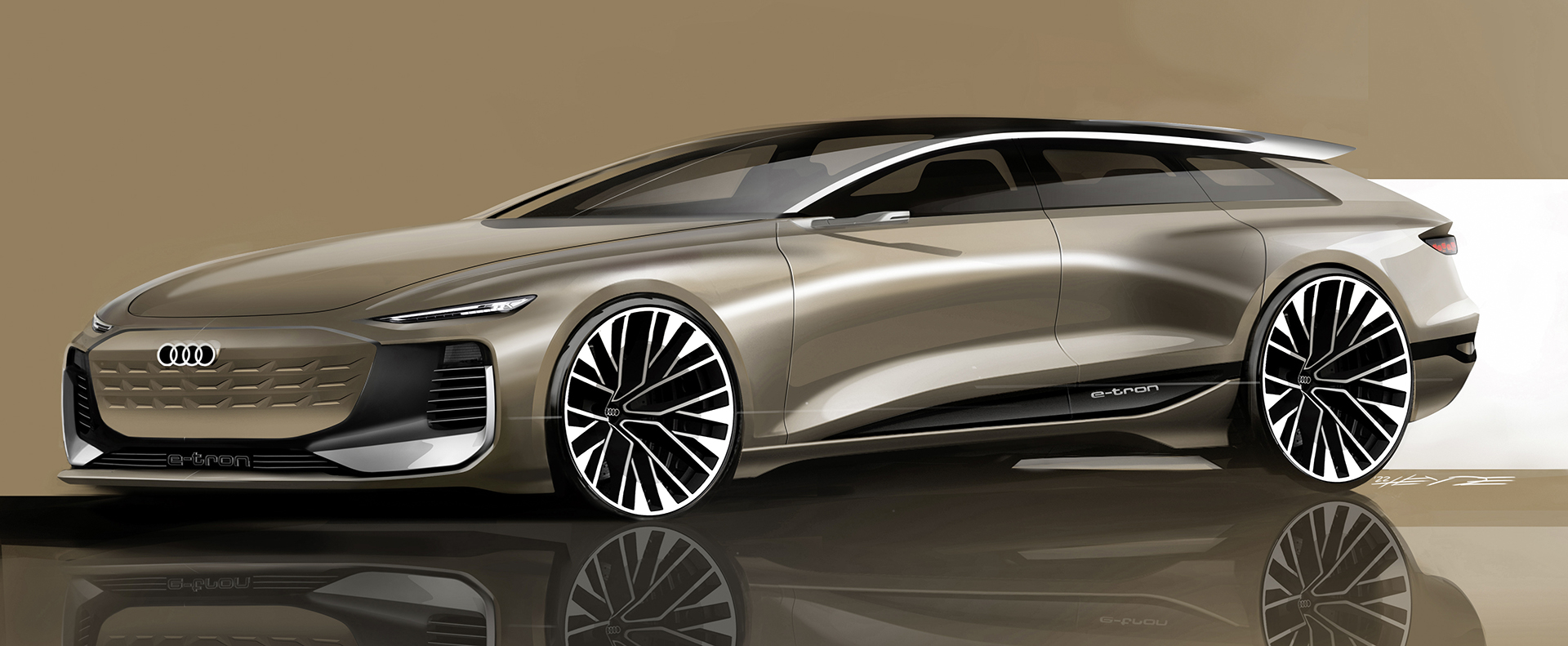 Audi A6 Avant e-tron concept, 2022 – Design Sketch