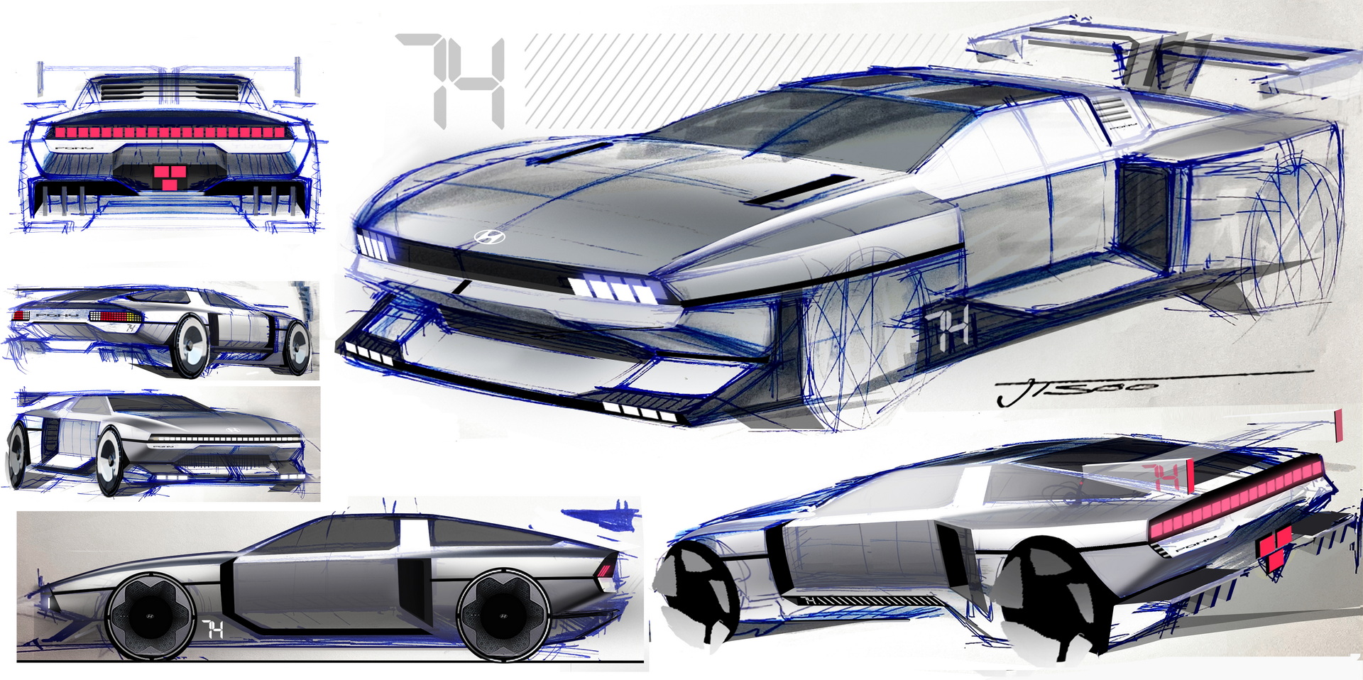 Hyundai N Vision 74, 2022 – Design Sketch