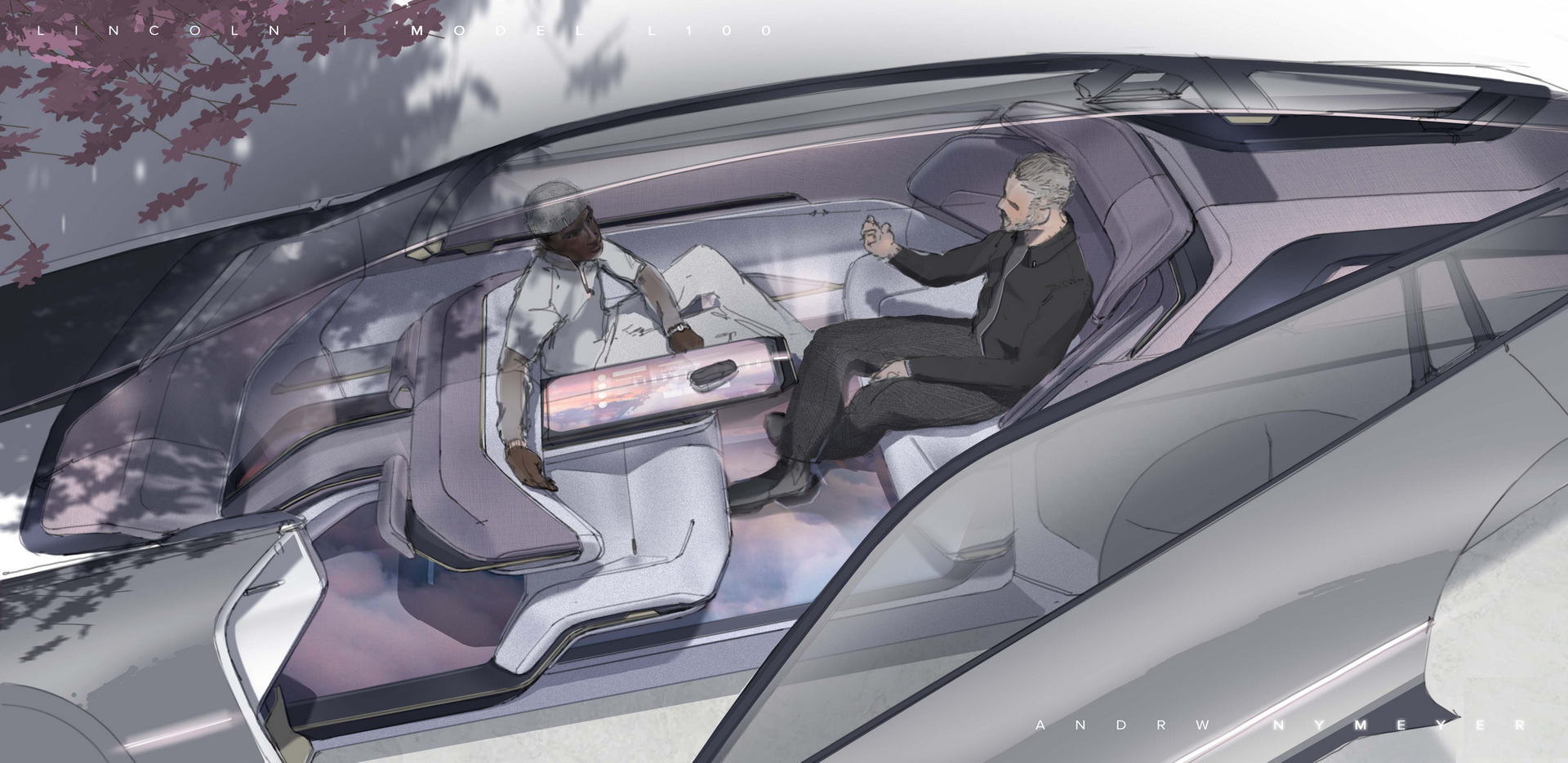 Lincoln Model L100 Concept, 2022 – Design Sketch – Interior