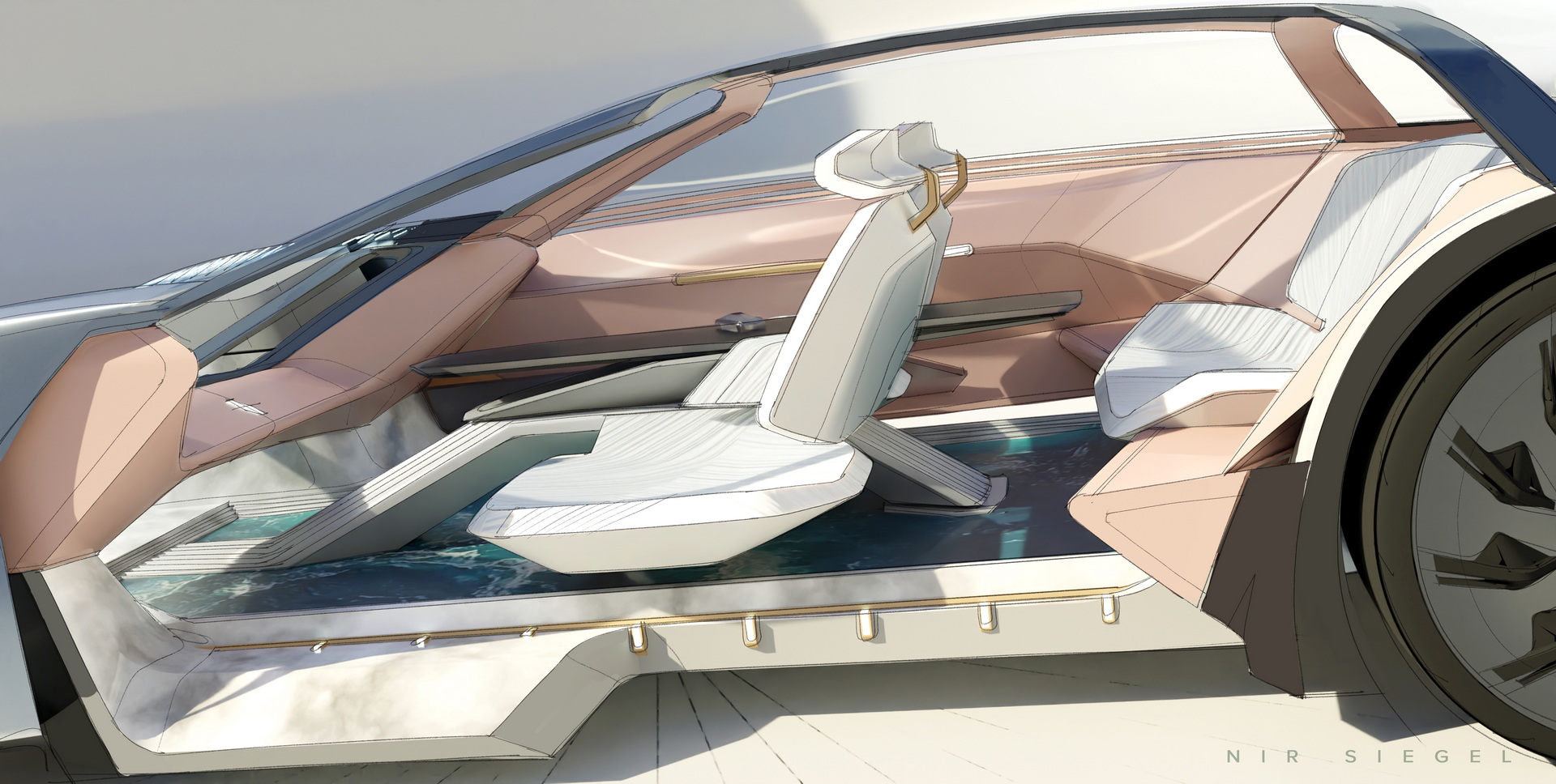 Lincoln Model L100 Concept, 2022 – Design Sketch – Interior