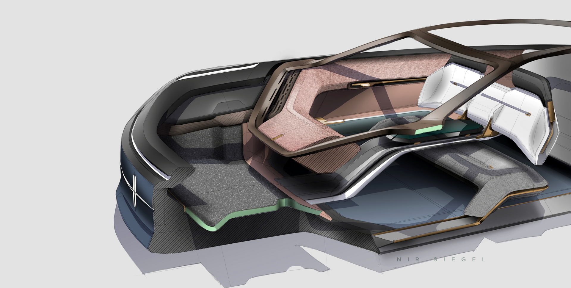Lincoln Model L100 Concept, 2022 – Design Sketch – Interior