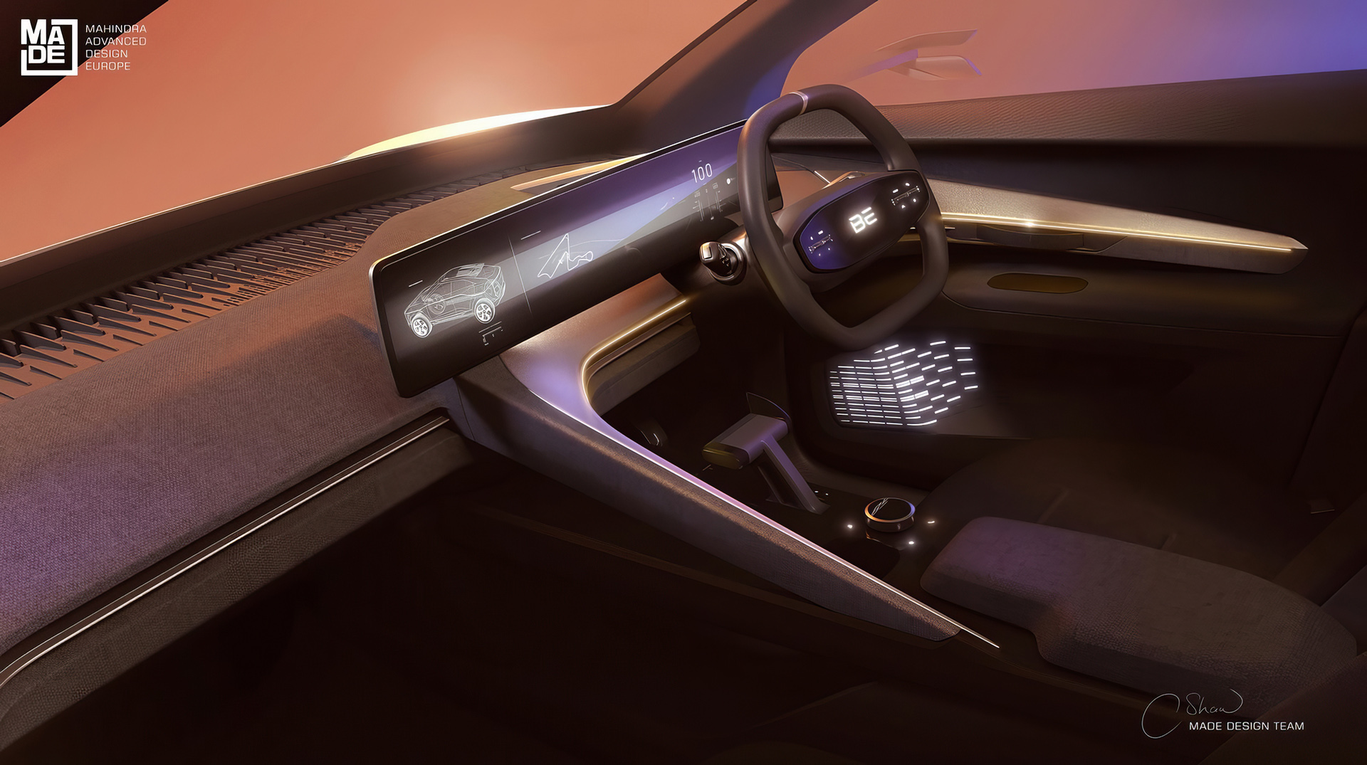 Mahindra BE.05 Concept, 2022 – Design Sketch – Interior