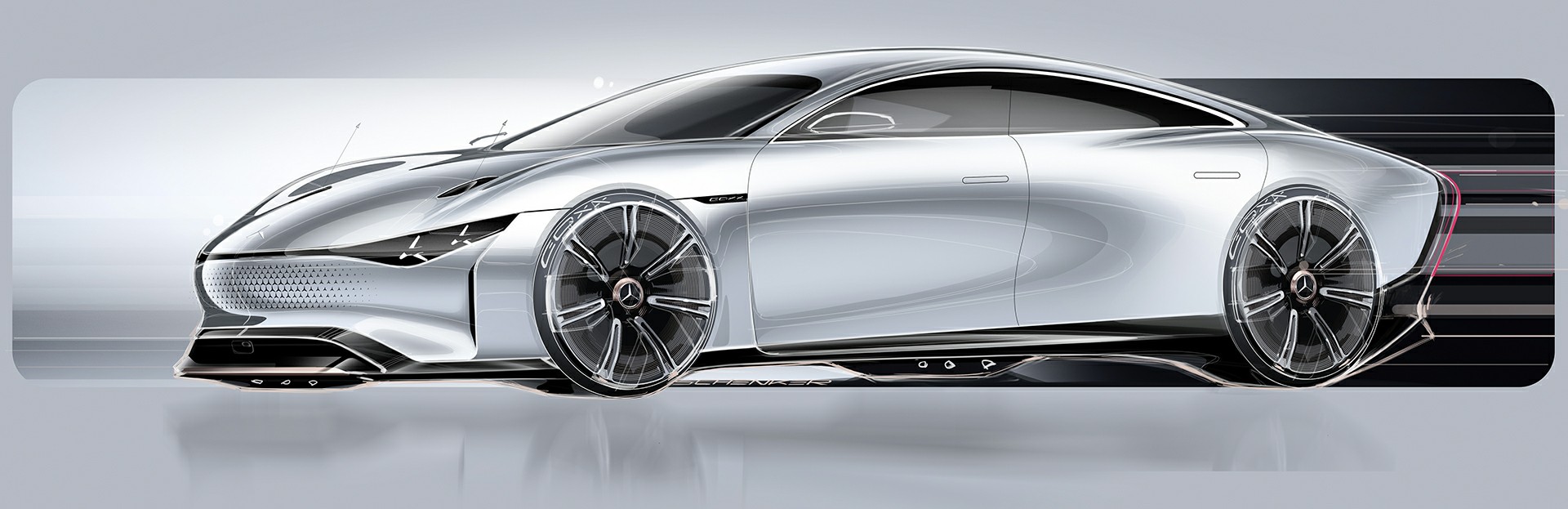 Mercedes-Benz Vision EQXX Concept, 2022 – Design Sketch