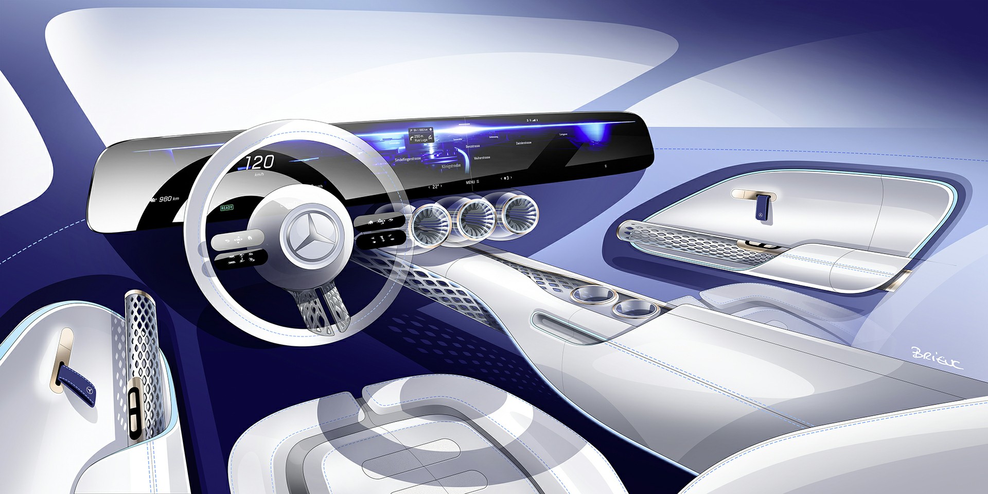Mercedes-Benz Vision EQXX Concept, 2022 – Design Sketch