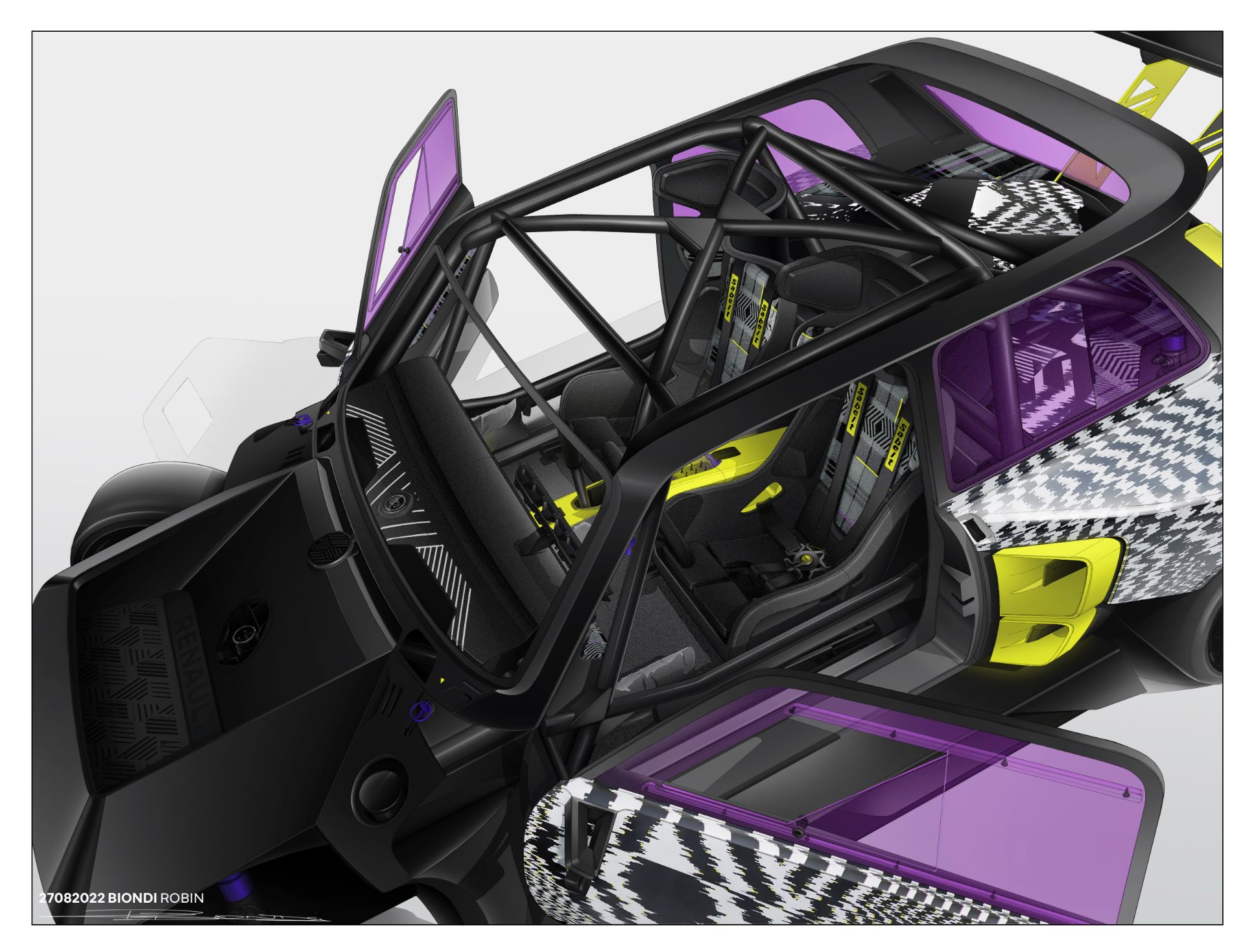 Renault R5 Turbo 3E Concept, 2022 – Interior – Design Sketch