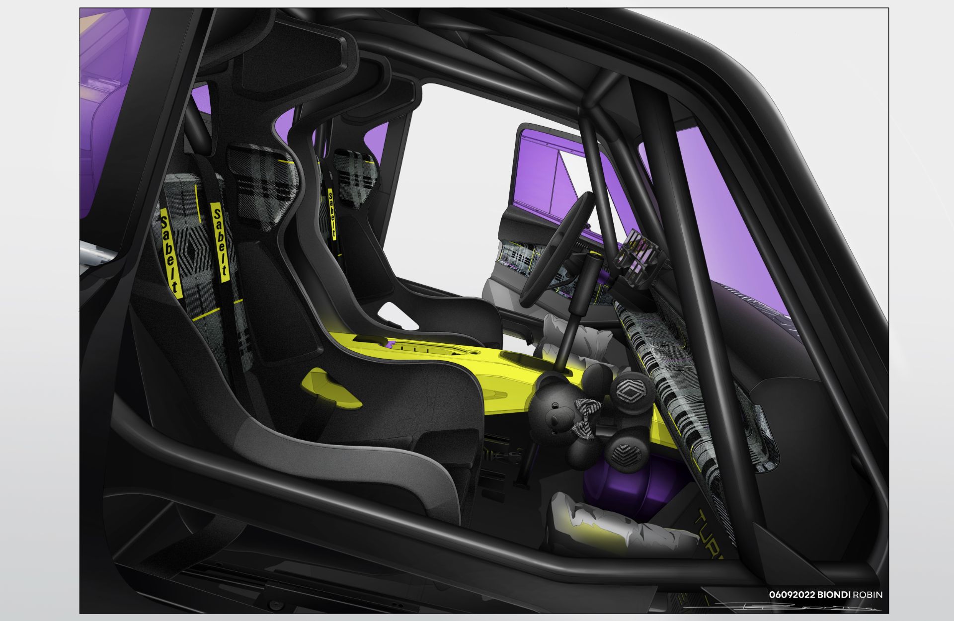 Renault R5 Turbo 3E Concept, 2022 – Interior – Design Sketch
